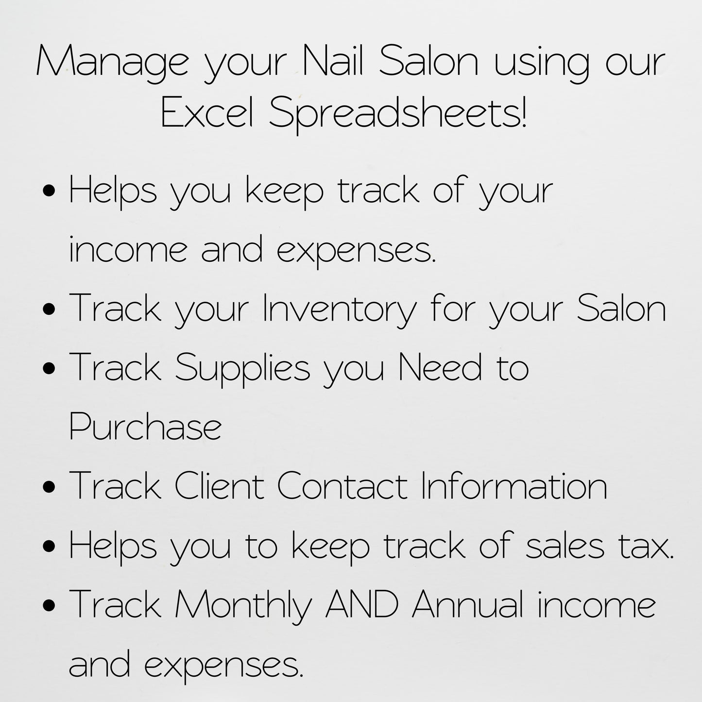 Nail Salon Business Template Bundle Google Sheet and Excel Spreadsheet