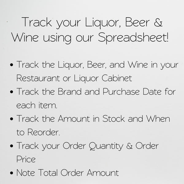 Bar Inventory Google Sheet for Alcohol, Wine, Beer, and Liquor – Savvy ...