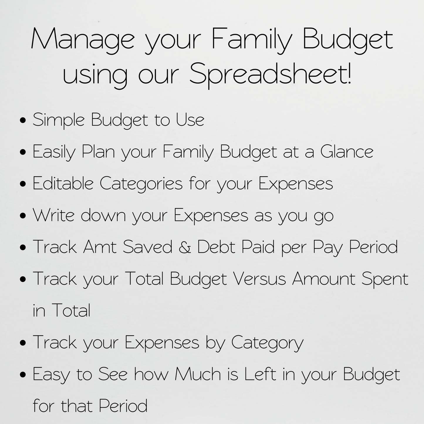 Family Budget Template Google Sheets and Excel Spreadsheet