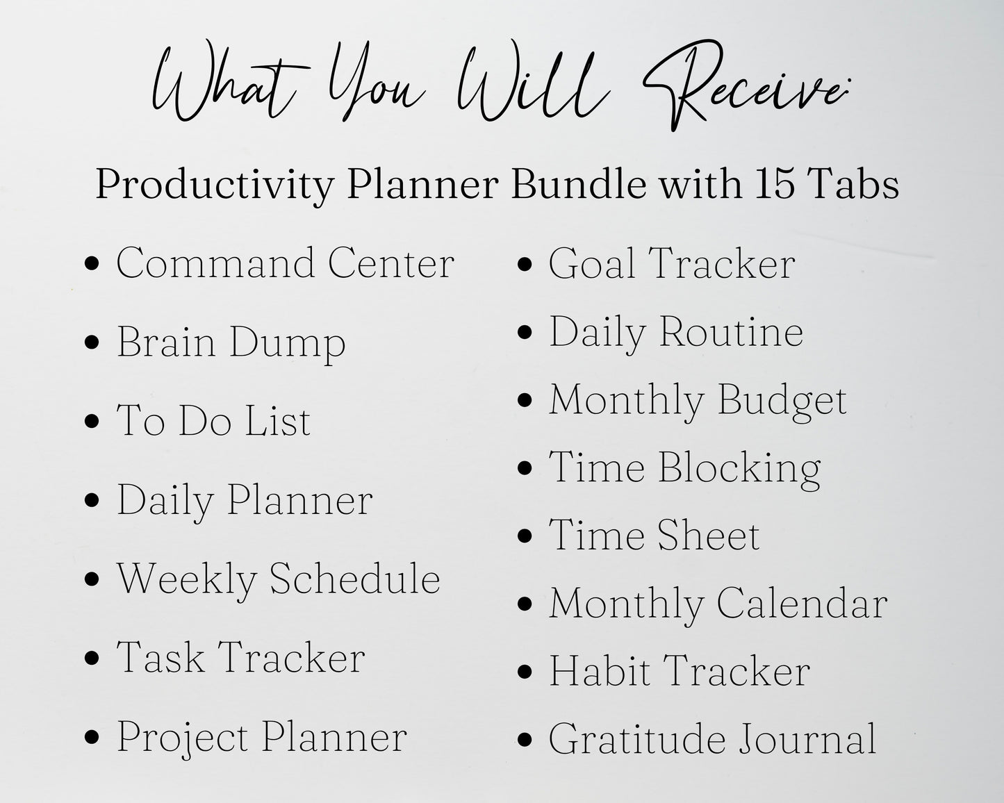 Productivity Planner for Google Sheets & Excel Spreadsheet Template | Digital Planner, Task Tracker, Goal Tracker & Time Blocking Templates