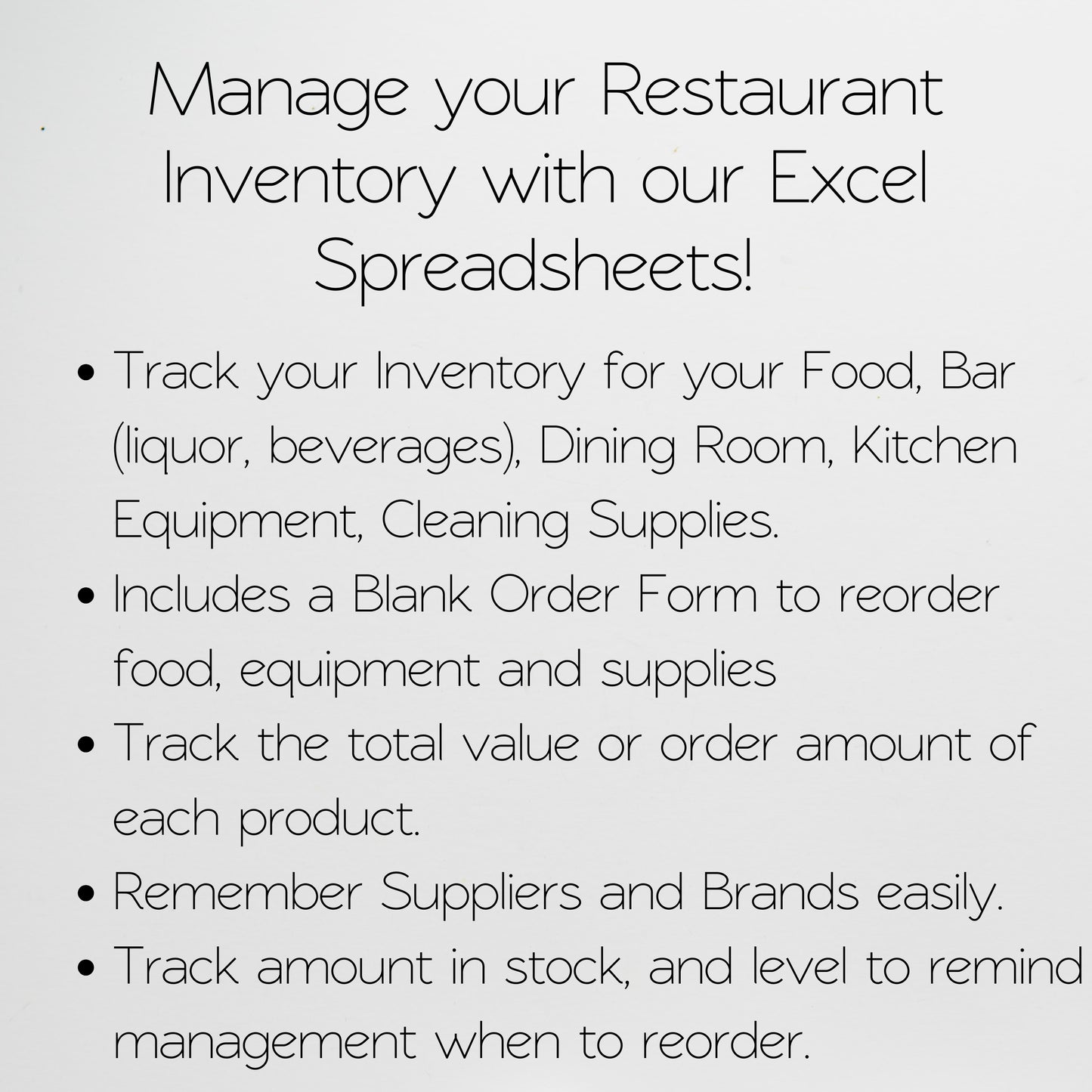 Restaurant Inventory Template Google Sheets