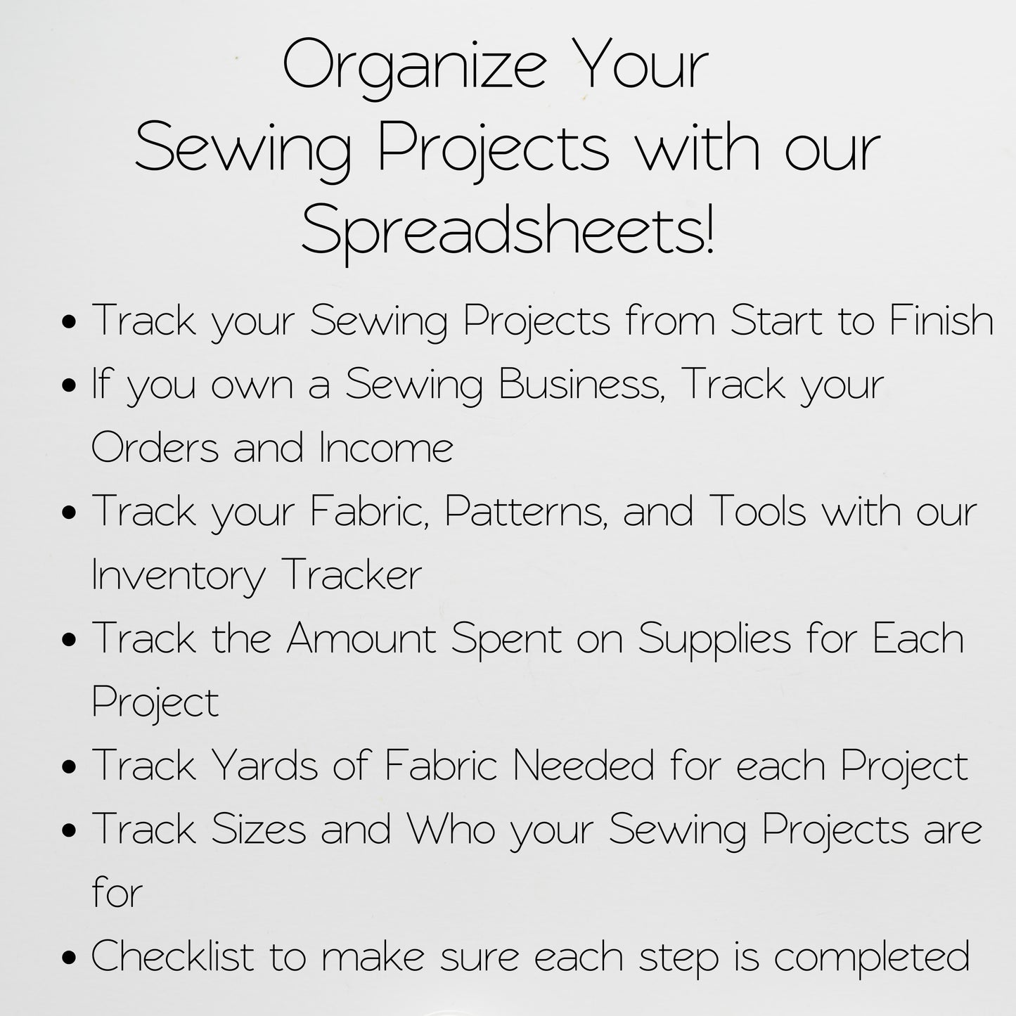 Sewing Planner Template Google Sheet and Excel Spreadsheet