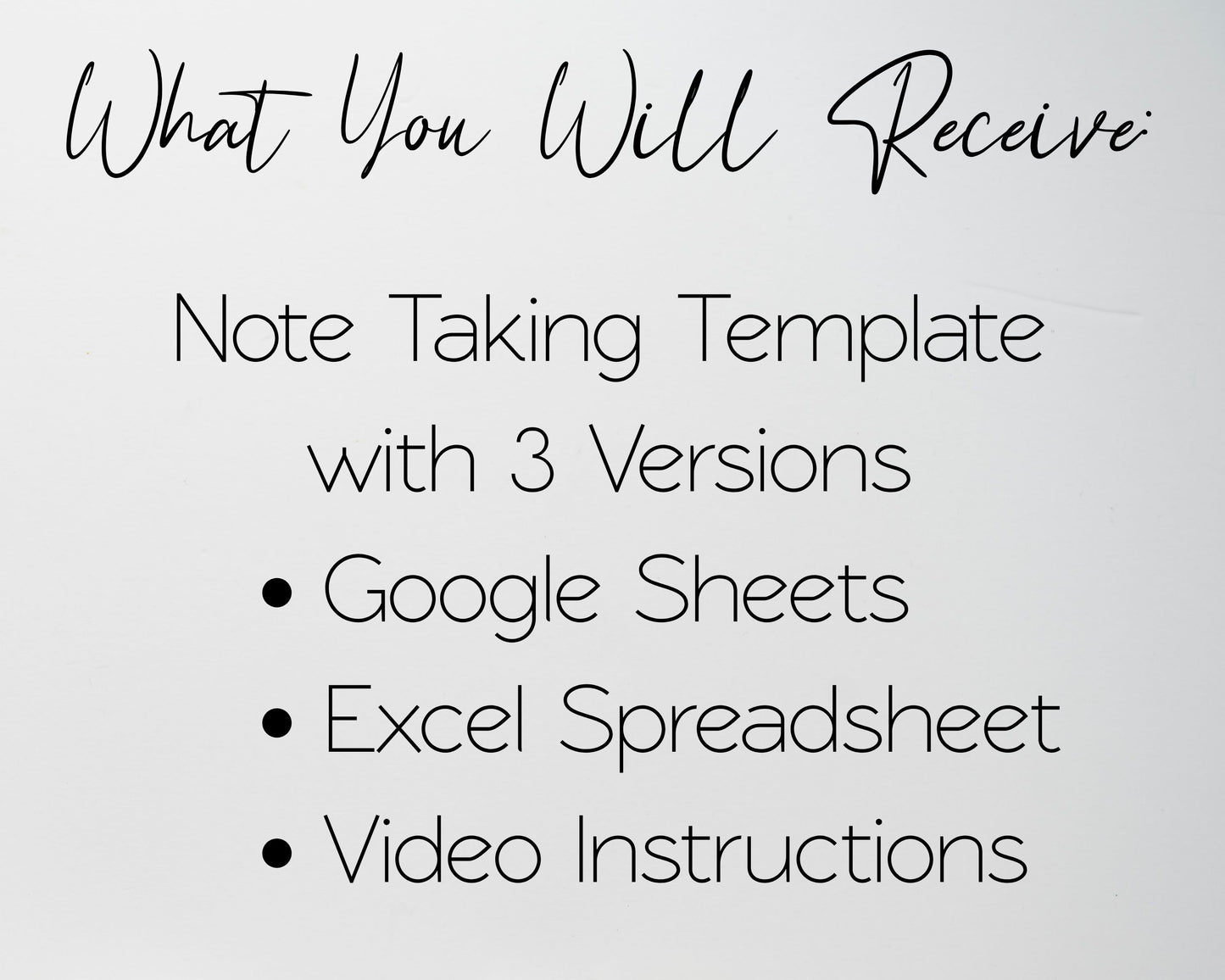 Note Taking Template – Google Sheets and Excel Spreadsheet –  Digital Journal for College Students & Meetings – Editable, Printable