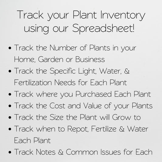 Plant Inventory Tracker Template for Google Sheets and Excel Spreadsheet