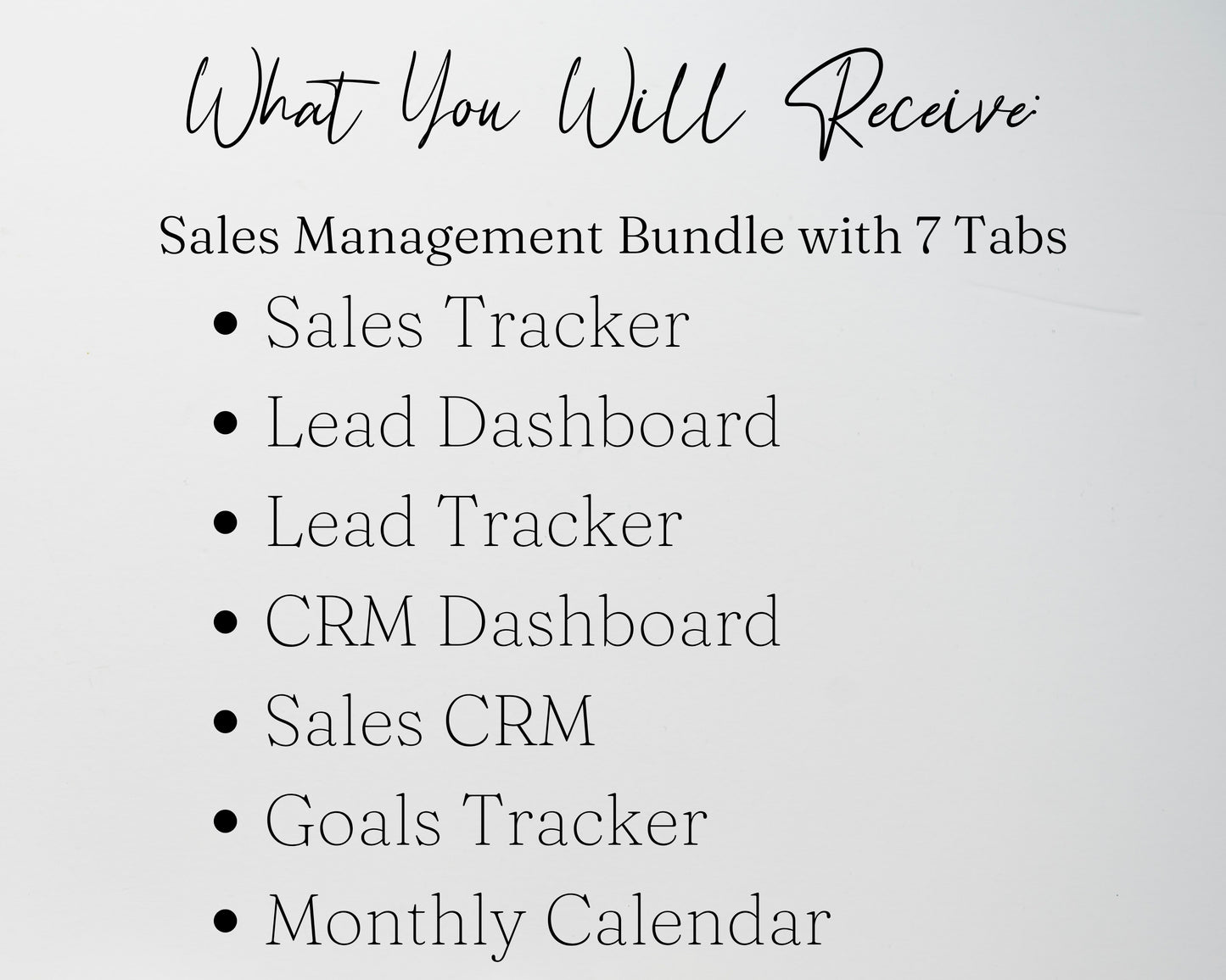 Sales Management Template Bundle -  Google Sheets and Excel Spreadsheet