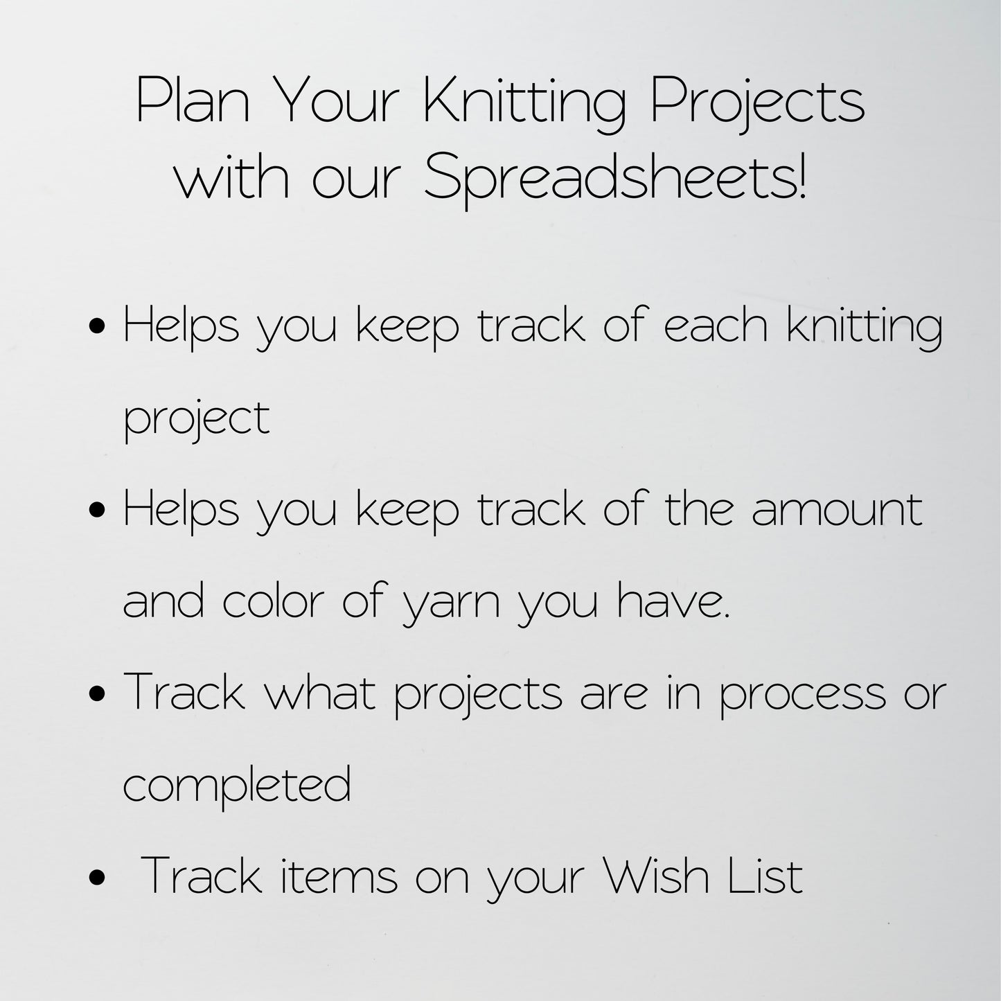 Knitting Planner Google Sheet and Excel Spreadsheets