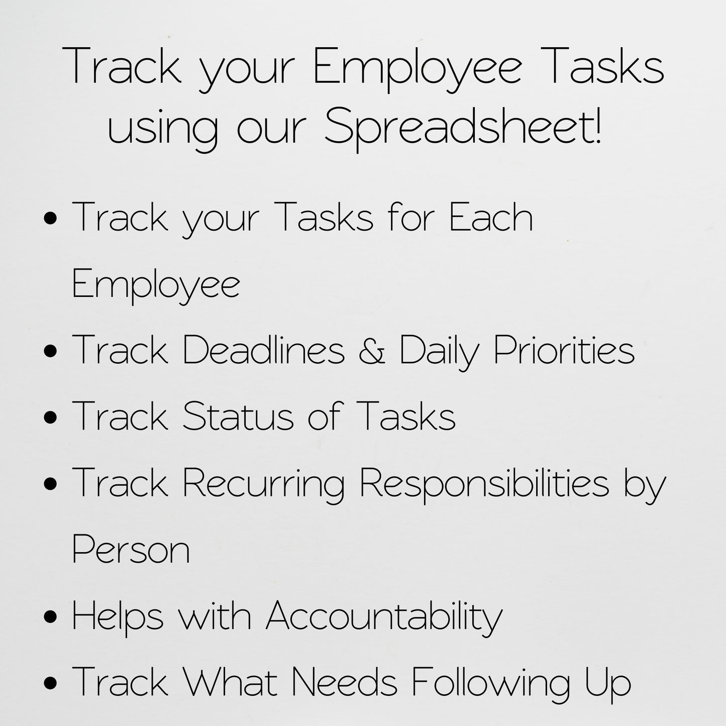 Employee Task Checklist Template for Google Sheets and Excel Spreadsheet: Task Tracker