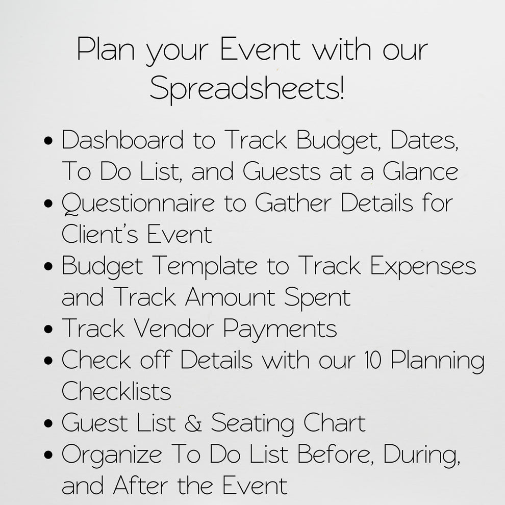 Event Planner Template for Google Sheets and Excel Spreadsheet – Savvy ...