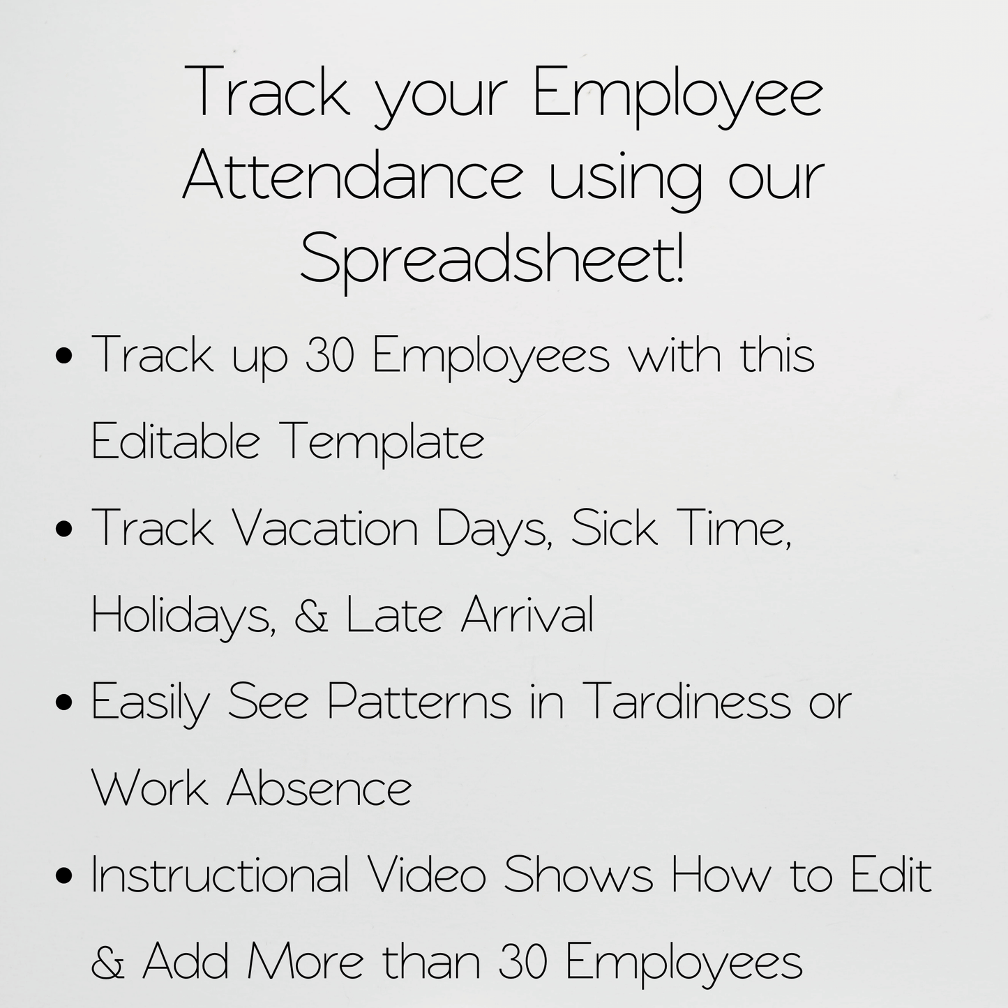 Employee Attendance Tracker Template Google Sheets and Excel Spreadsheet
