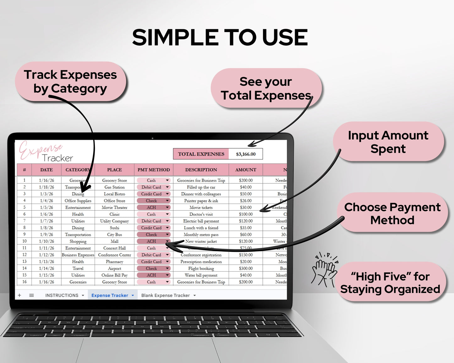 Expense Tracker Template Google Sheets and Excel Spreadsheet | Expenses Tracking for Small Business & Home Budget