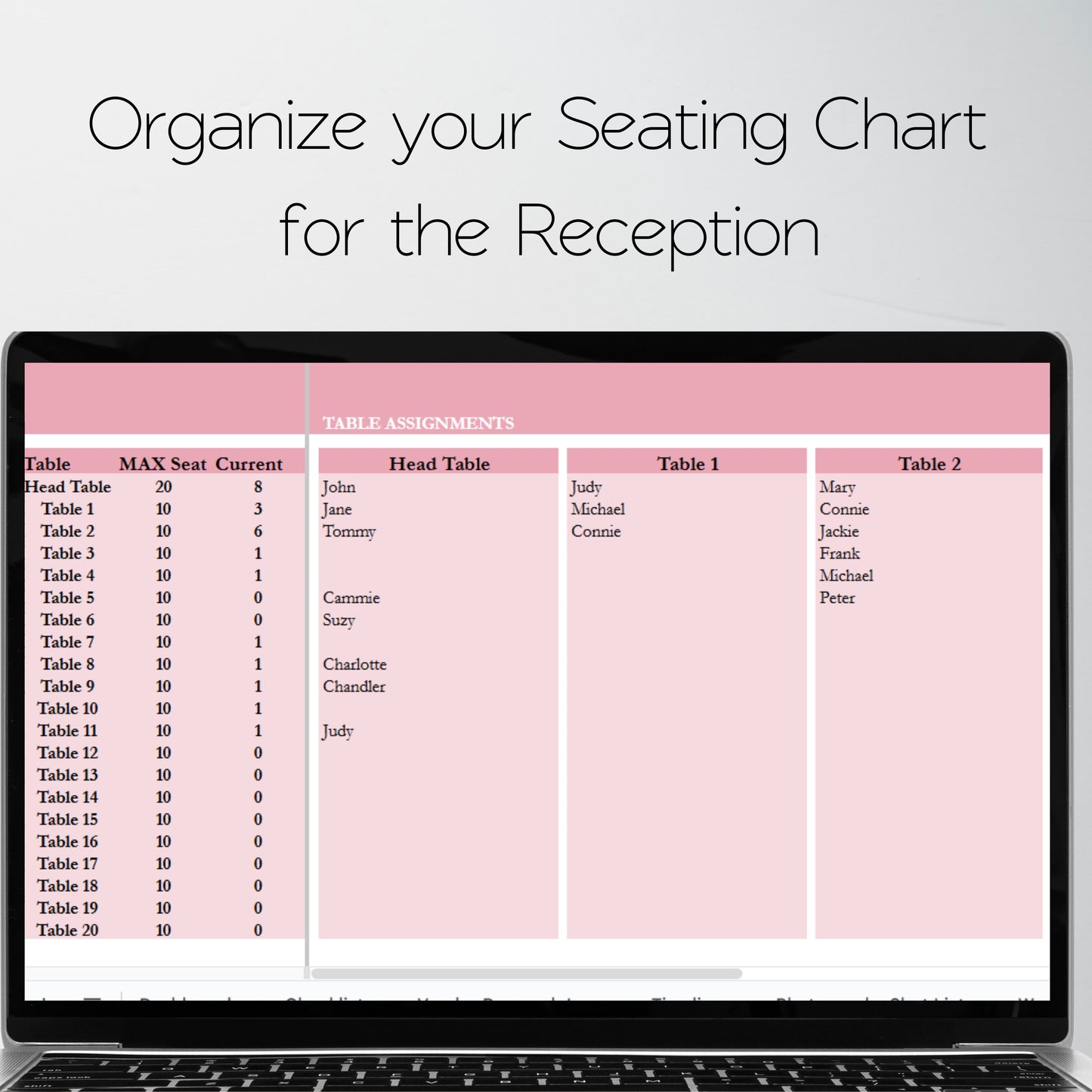 Wedding Planner Template Google Sheets Excel Spreadsheet