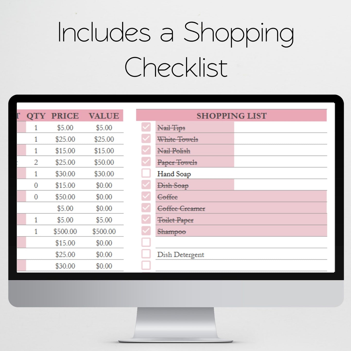 Salon Inventory Tracker Google Sheet and Excel Spreadsheet Template