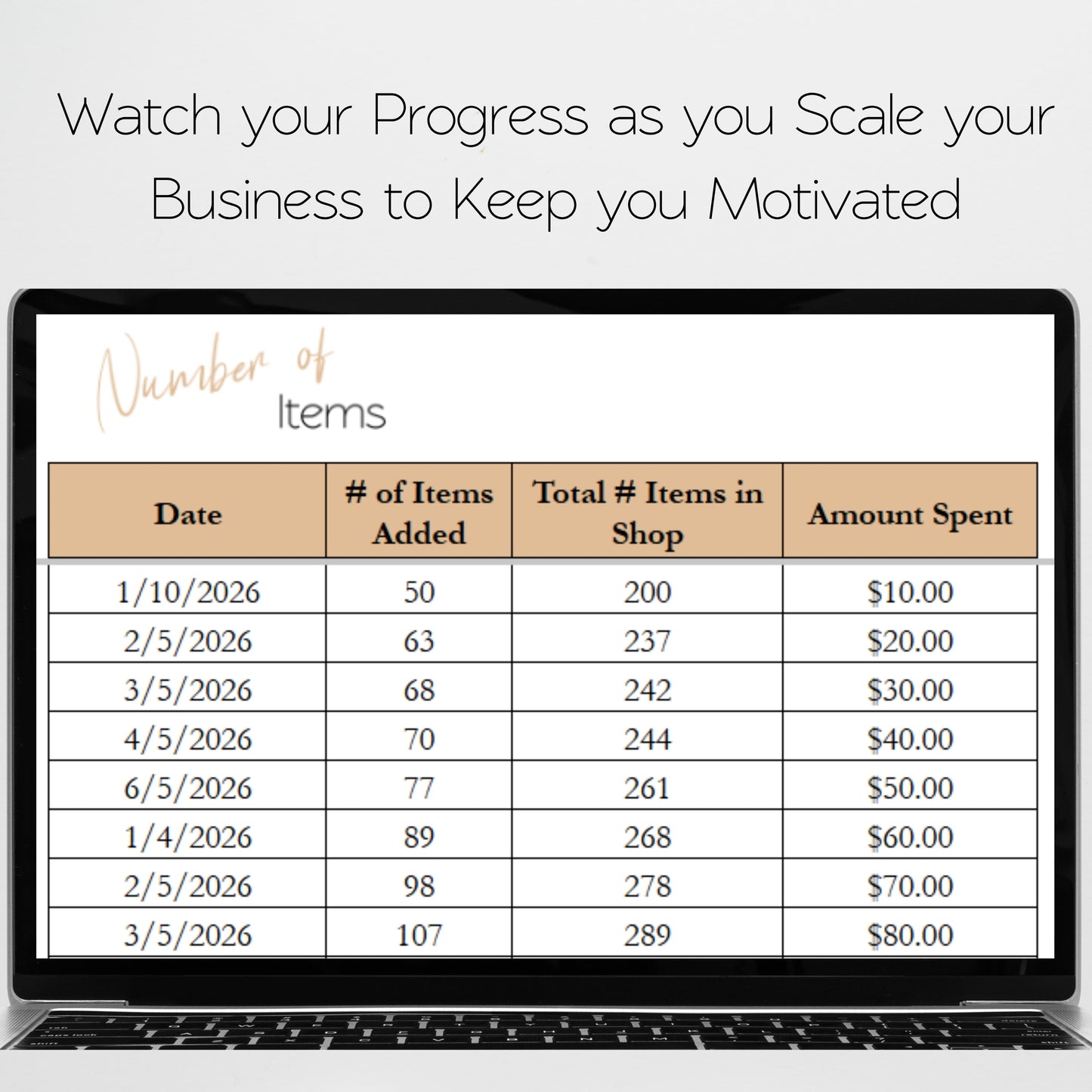 Product Listing Template Organization Sheet for Etsy - Google Sheet