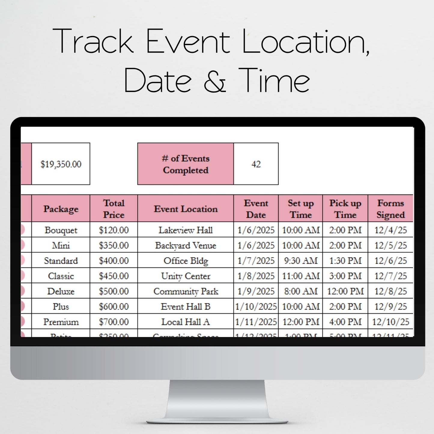 Balloon Party Planner Template - Business Event Tracker for Google Sheets and Excel Spreadsheet
