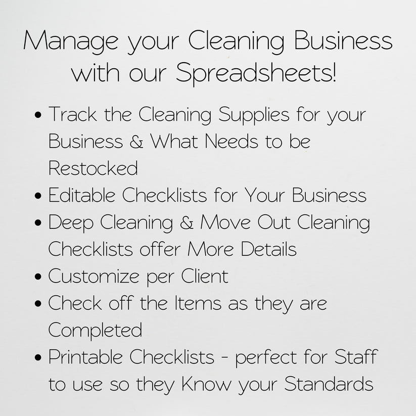 Cleaning Checklist Bundle Template Google Sheets and Excel Spreadsheet ...