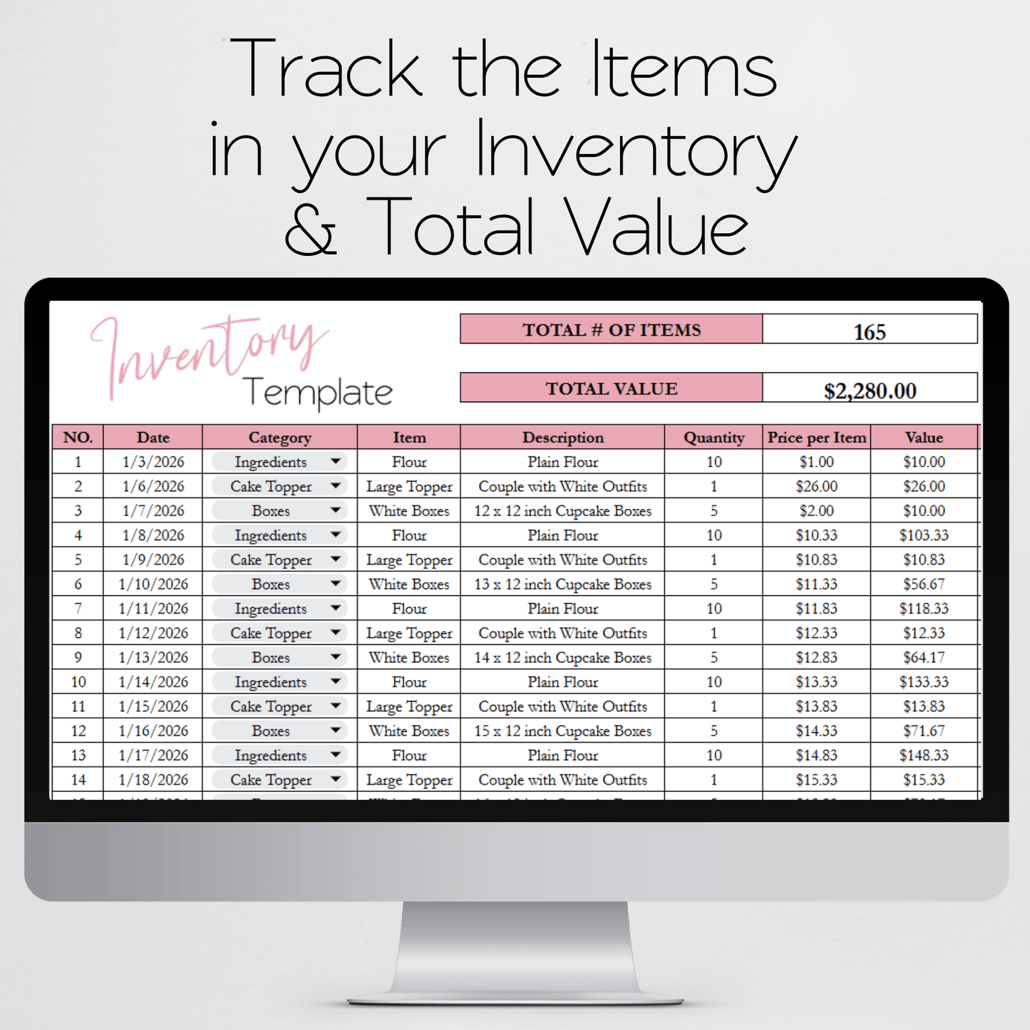 Bakery Business Template Bundle Google Sheet and Excel Spreadsheet