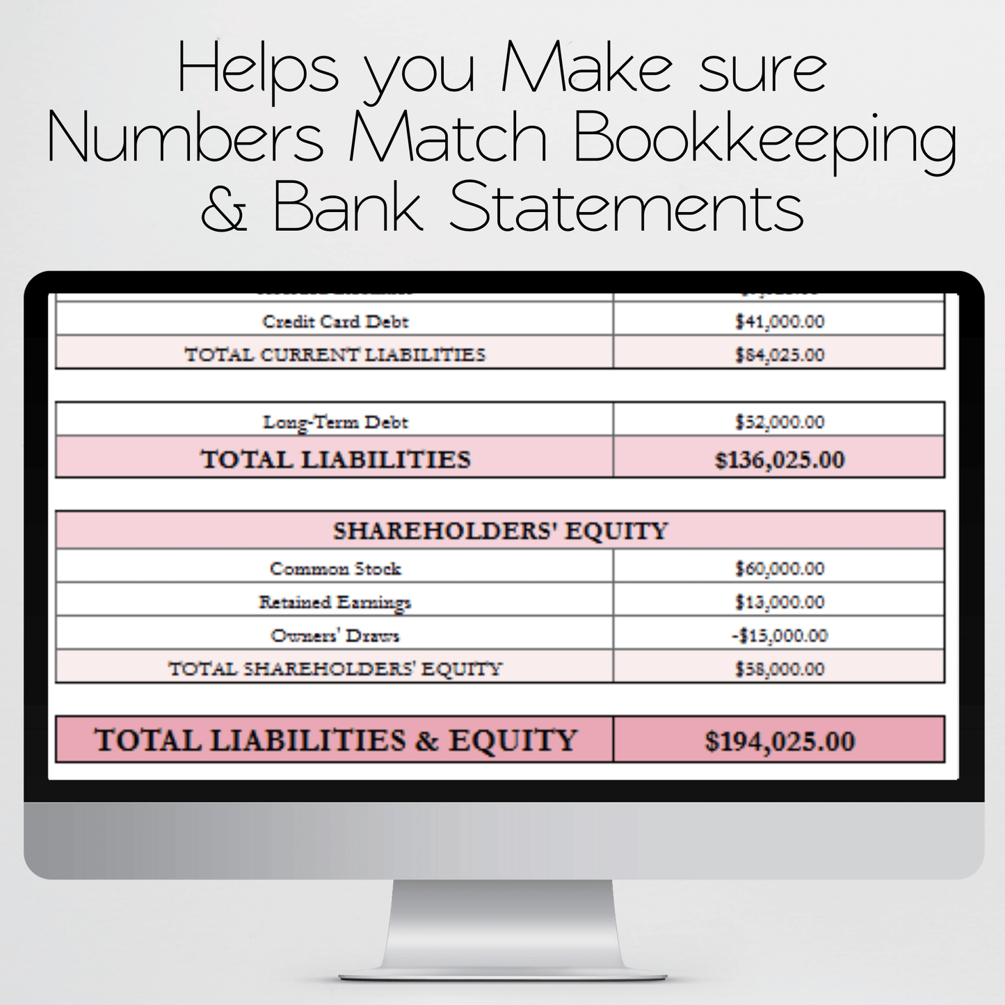 Balance Sheet Template Google Sheet and Excel Spreadsheet - for EA, CPA, Tax Accountant, and Bookkeeper