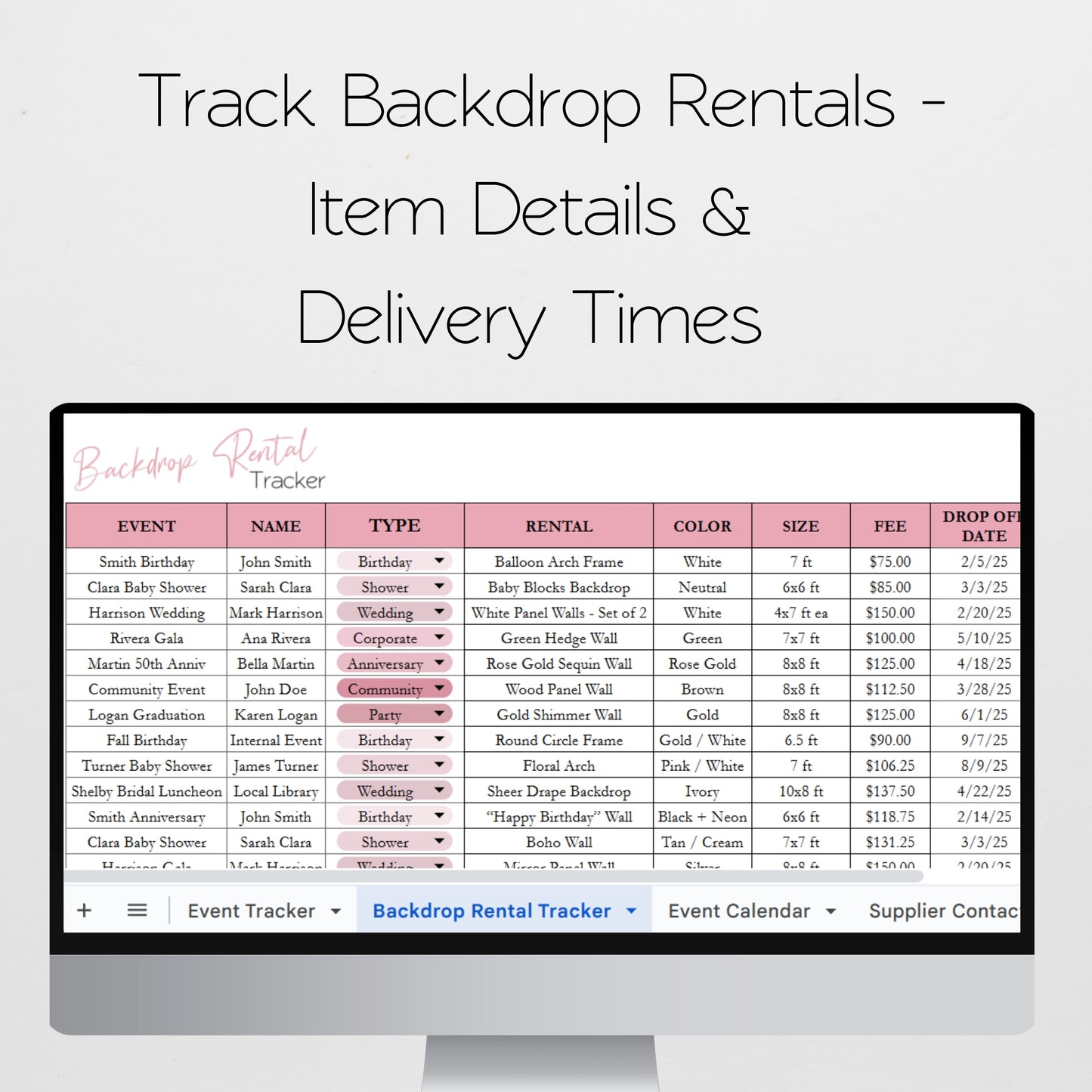 Balloon Business Template Bundle Google Sheet and Excel Spreadsheet