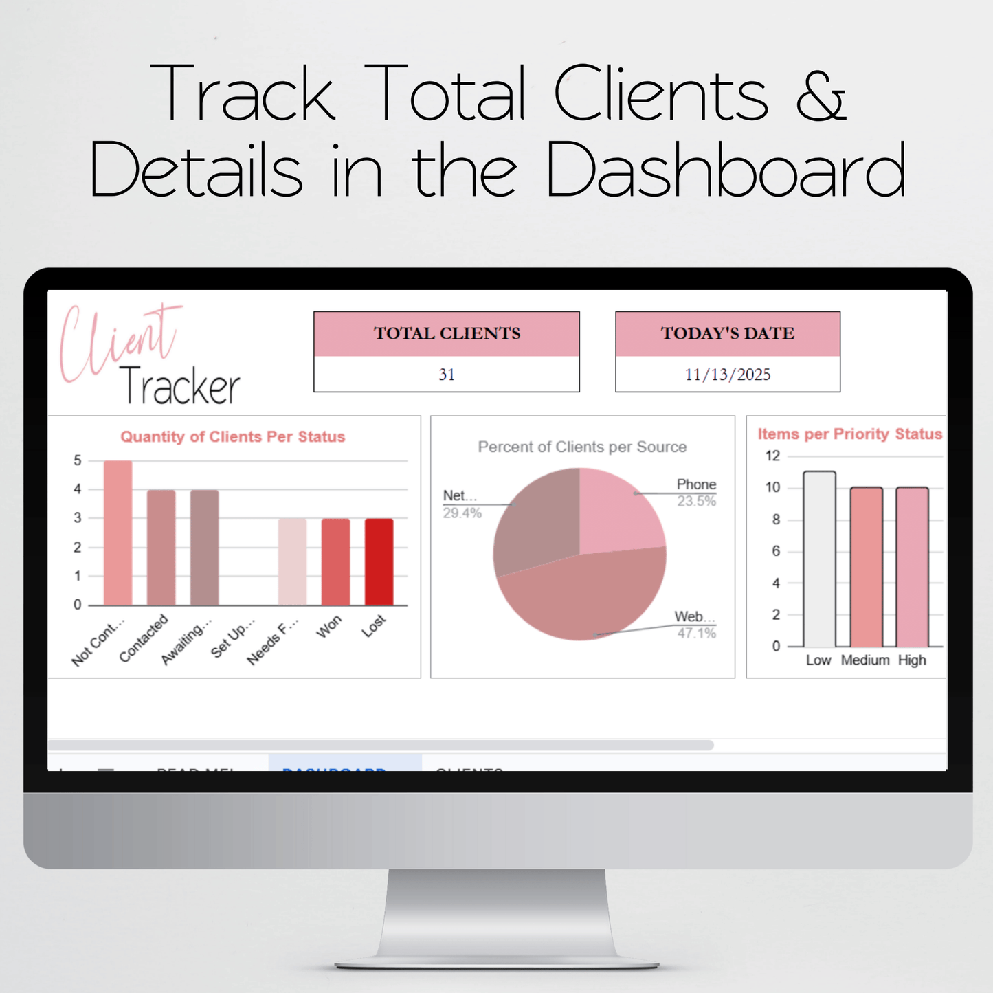 Client Tracker Template Google Sheets Excel Spreadsheet