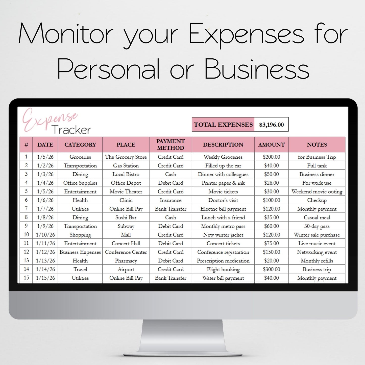 Simple Budget Template Google Sheets and Excel Spreadsheet Bundle with Budgeting Planner, Expense Tracker, Debt Tracker, Savings Tracker