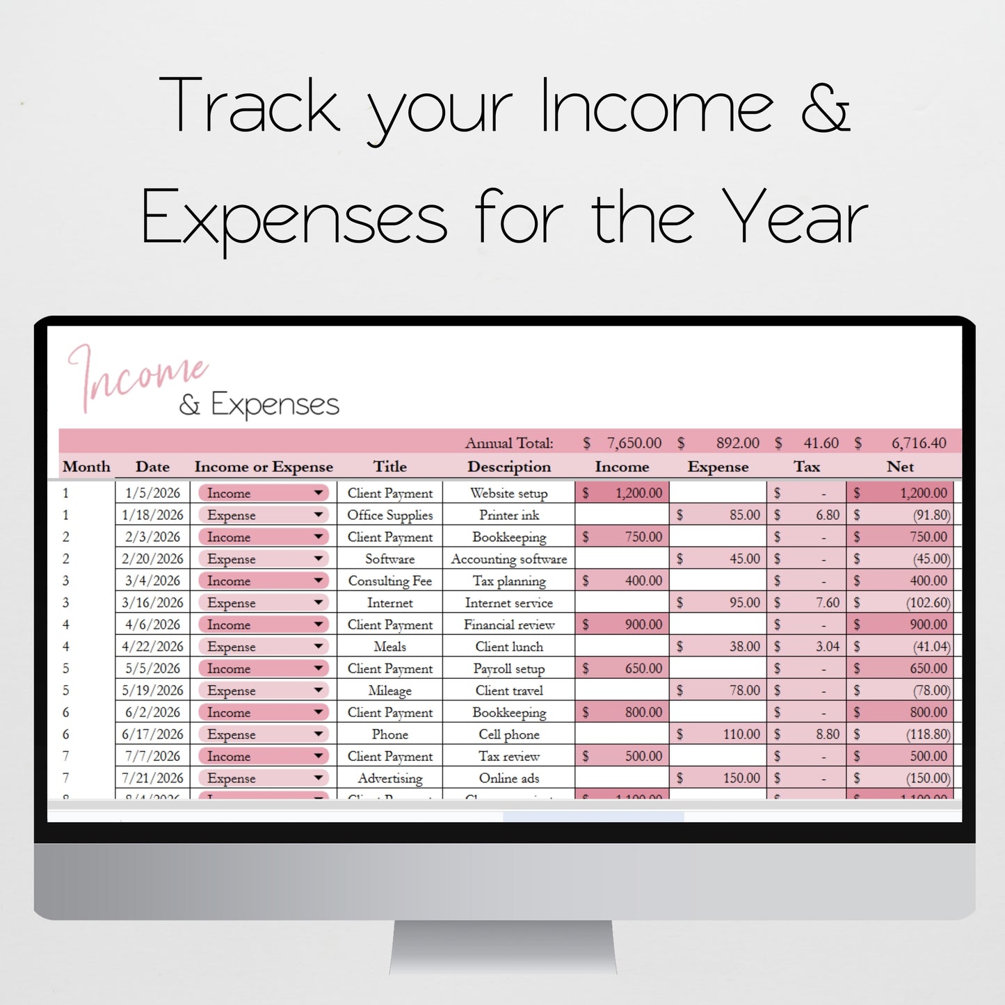 Tax Preparer Planner Template Bundle Google Sheet and Excel Spreadsheet - for EA, CPA, Tax Accountant Business Owners