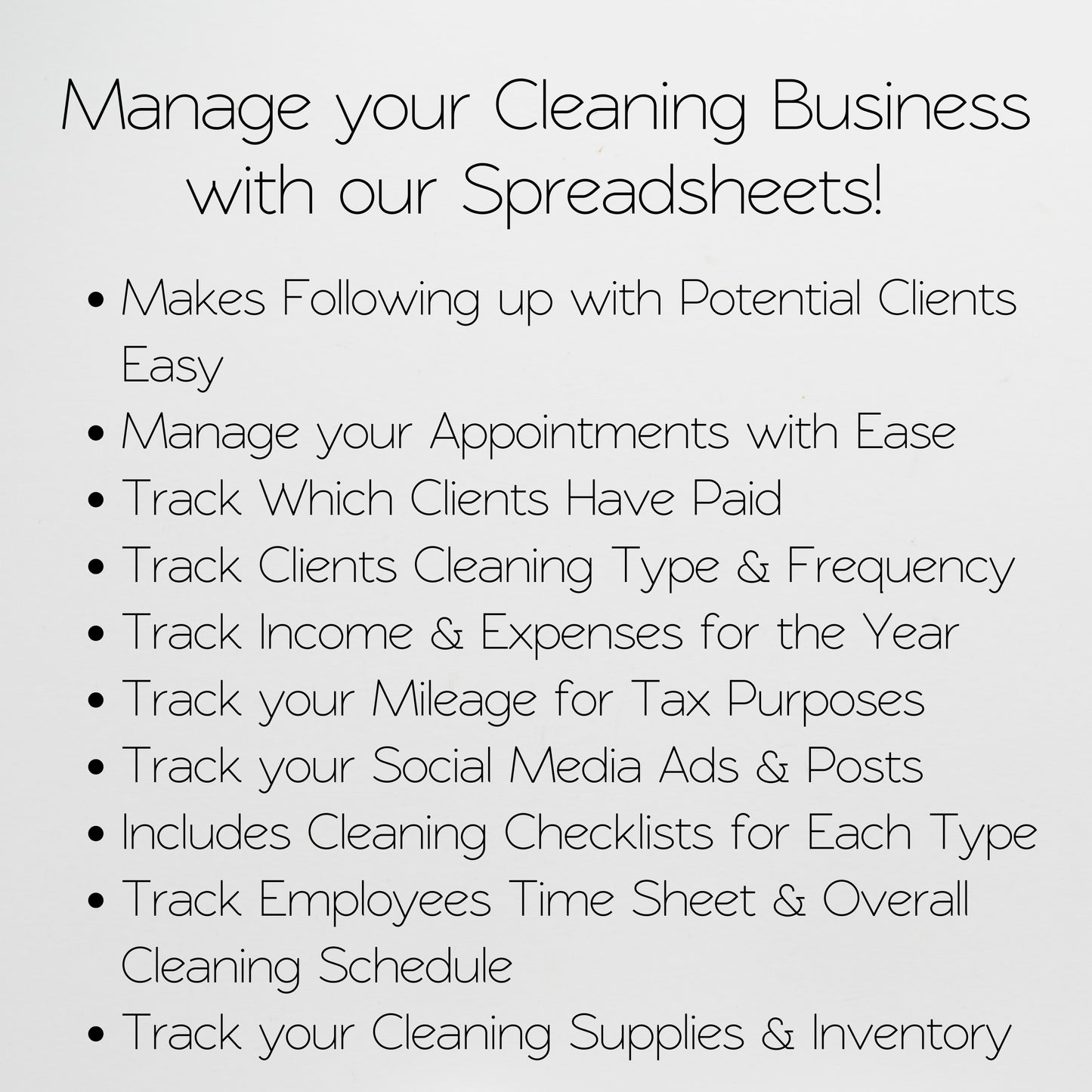 Cleaning Business Planner Template Bundle Google Sheet and Excel Spreadsheet