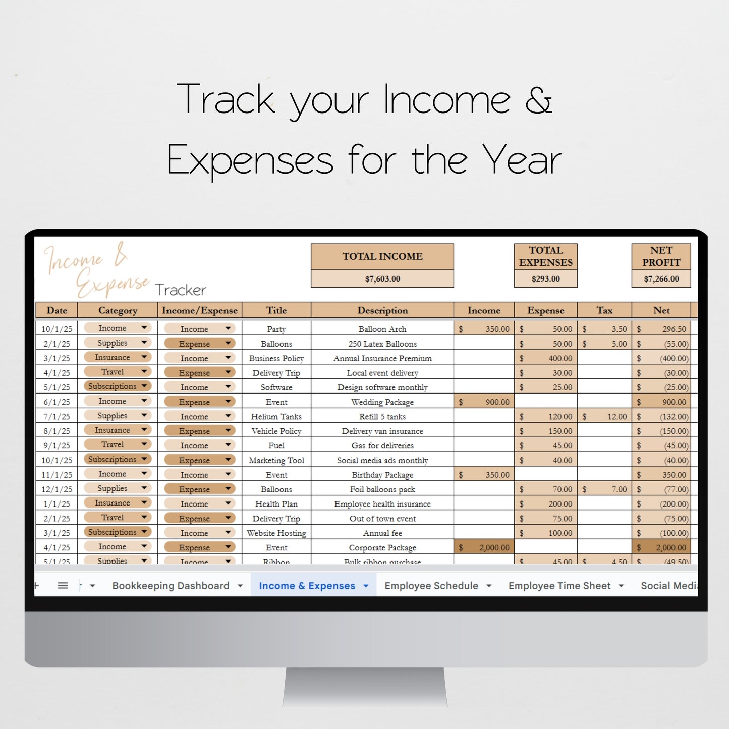 DJ Business Planner Template Bundle Google Sheet and Excel Spreadsheet