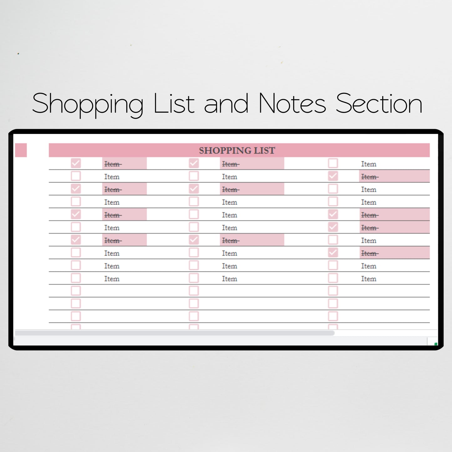 Toiletries Inventory Tracker Template Google Sheets and Excel Spreadsheet