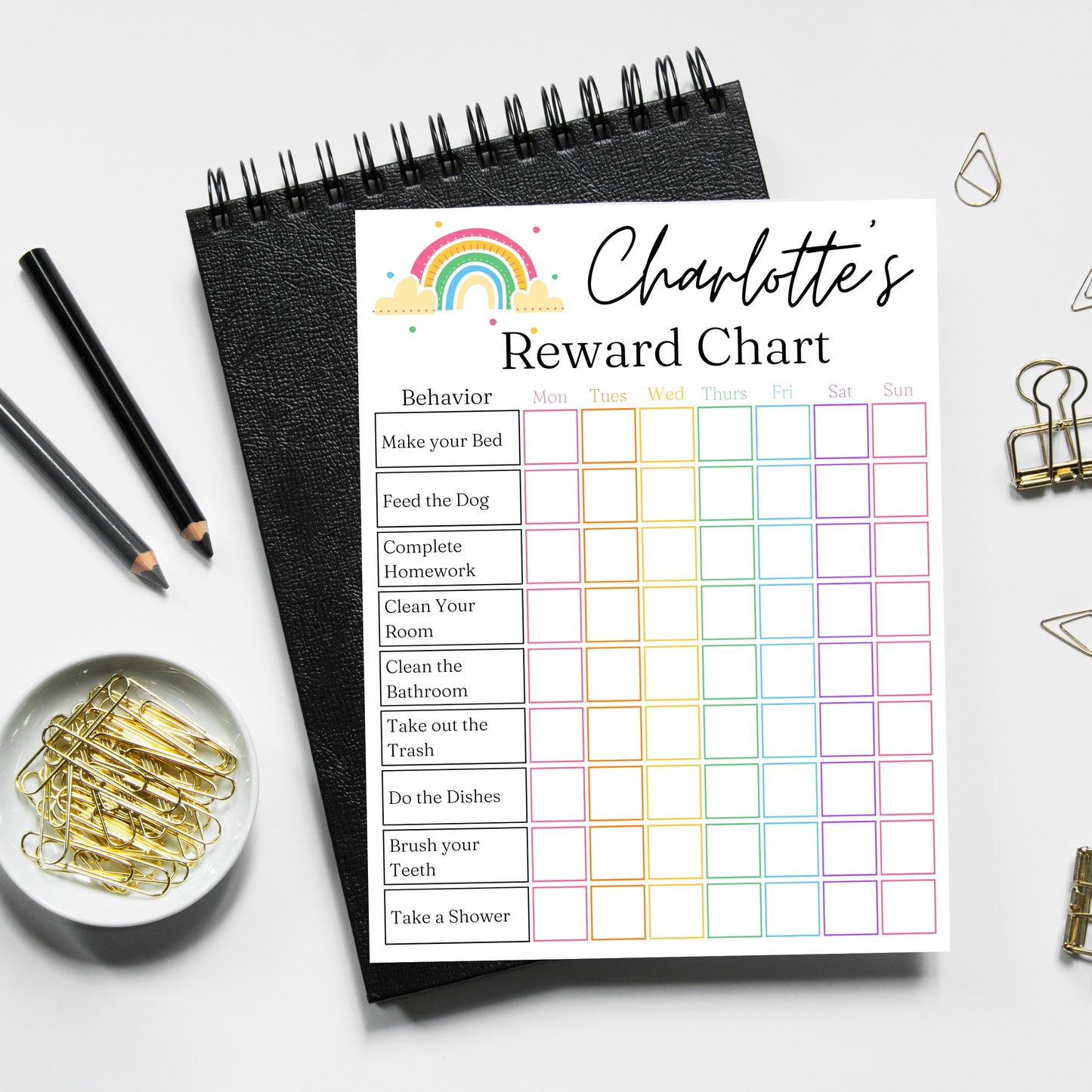 Reward Chart for Kids Printable Template in Canva, Editable Template