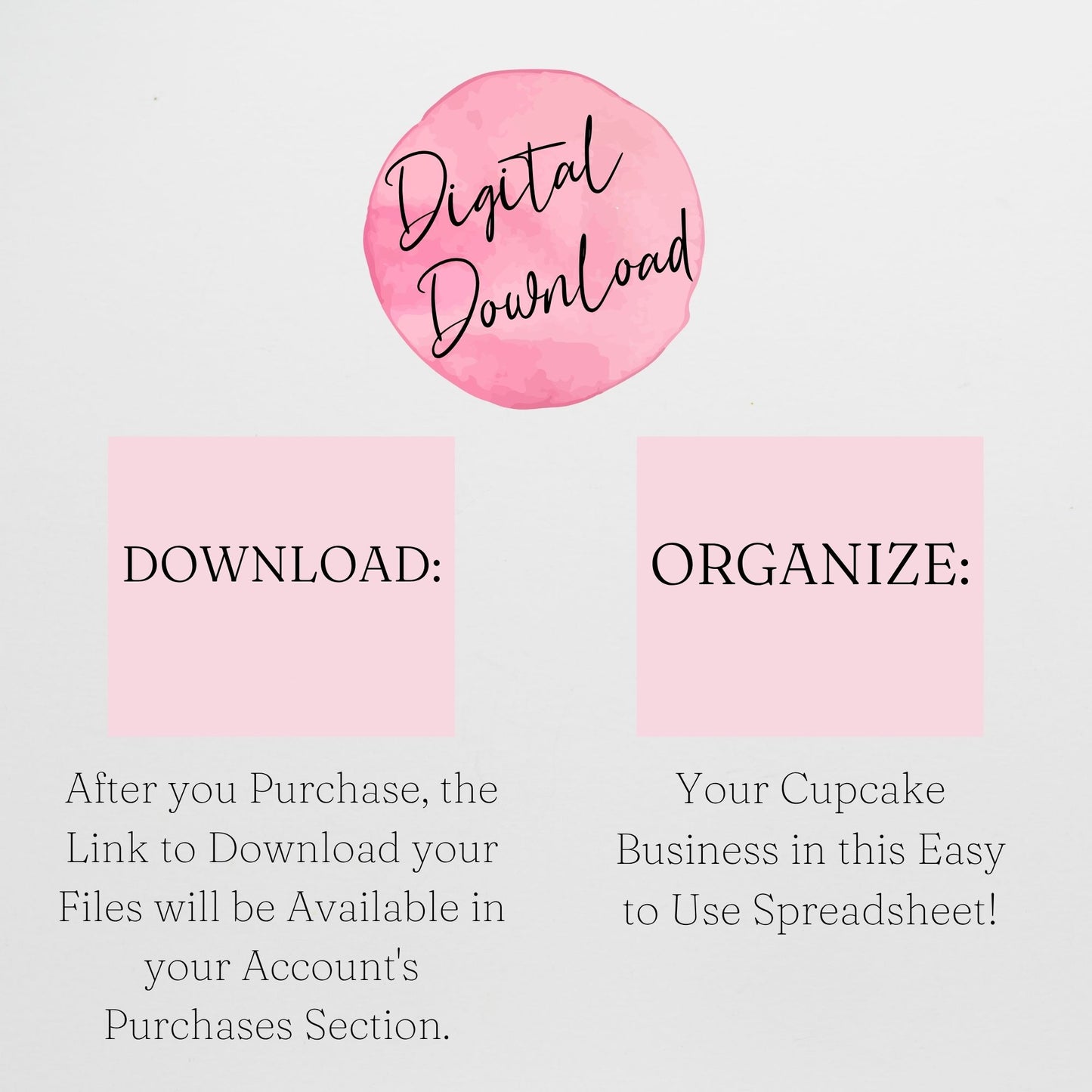 Cupcake Business Spreadsheet Template: Order Tracking, Pricing & Cost Calculator, Inventory Tracker for Google Sheets & Excel for Home Bakers