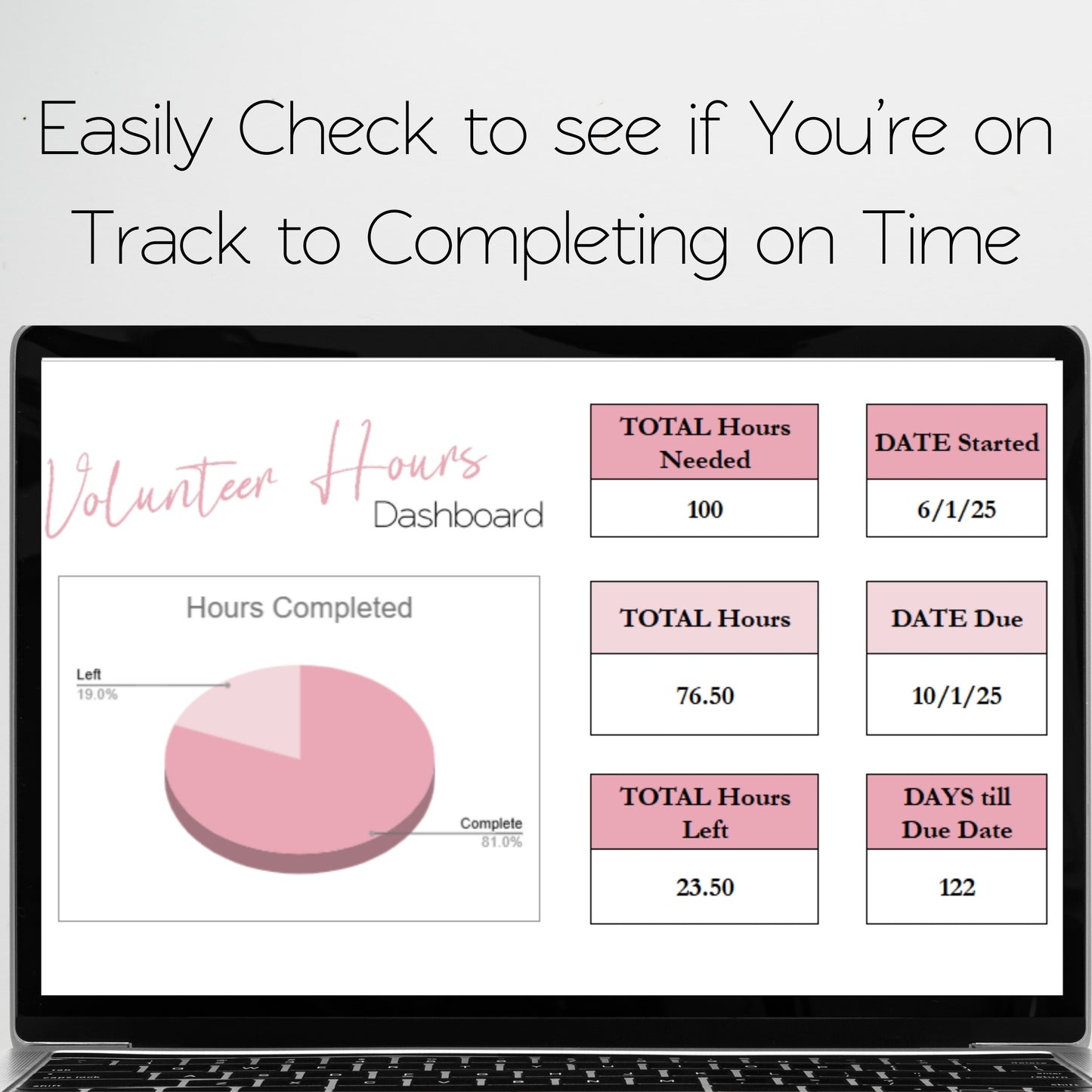 Volunteer Hours Log Template Google Sheets and Excel Spreadsheet
