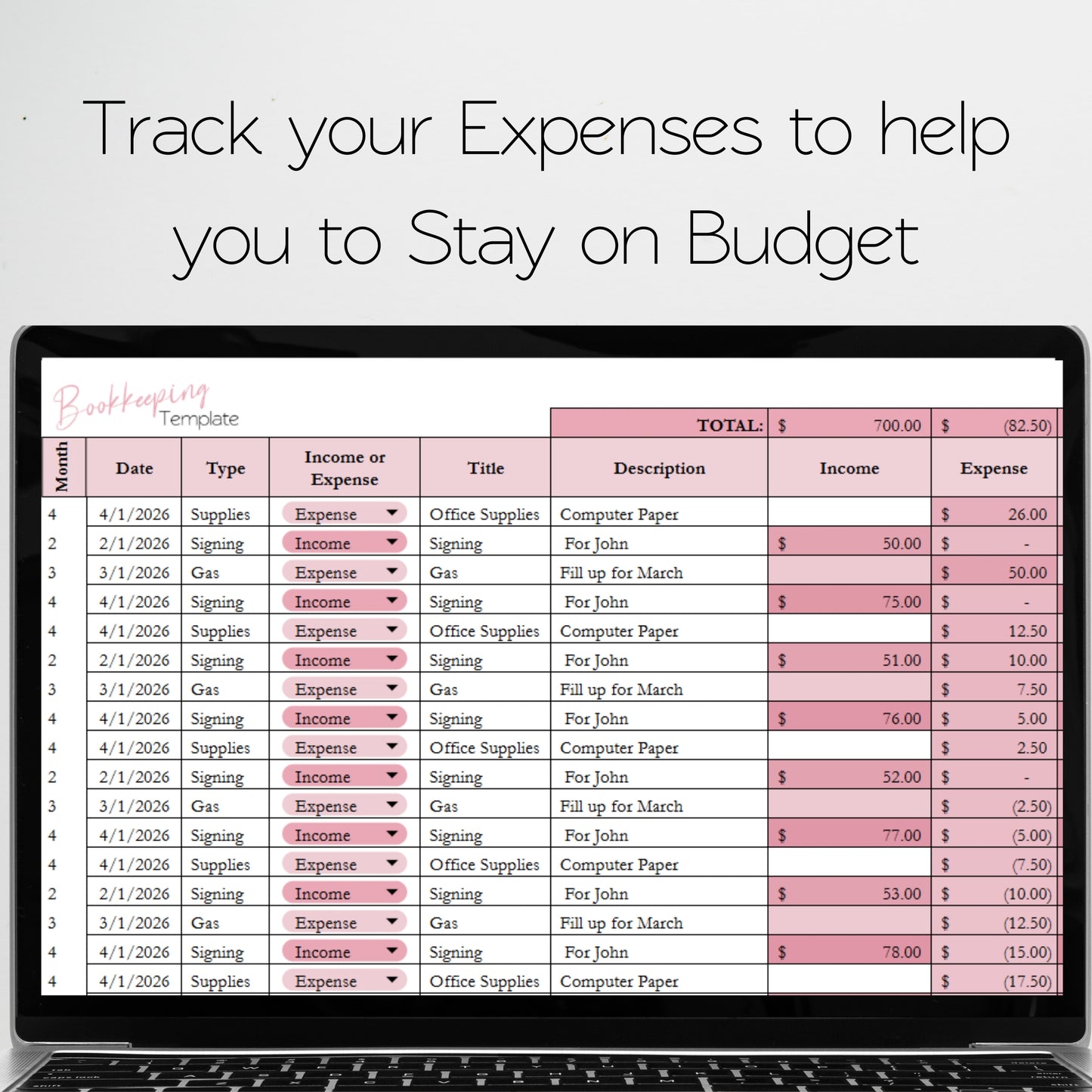 Notary Bookkeeping Template Google Sheets and Excel Spreadsheet