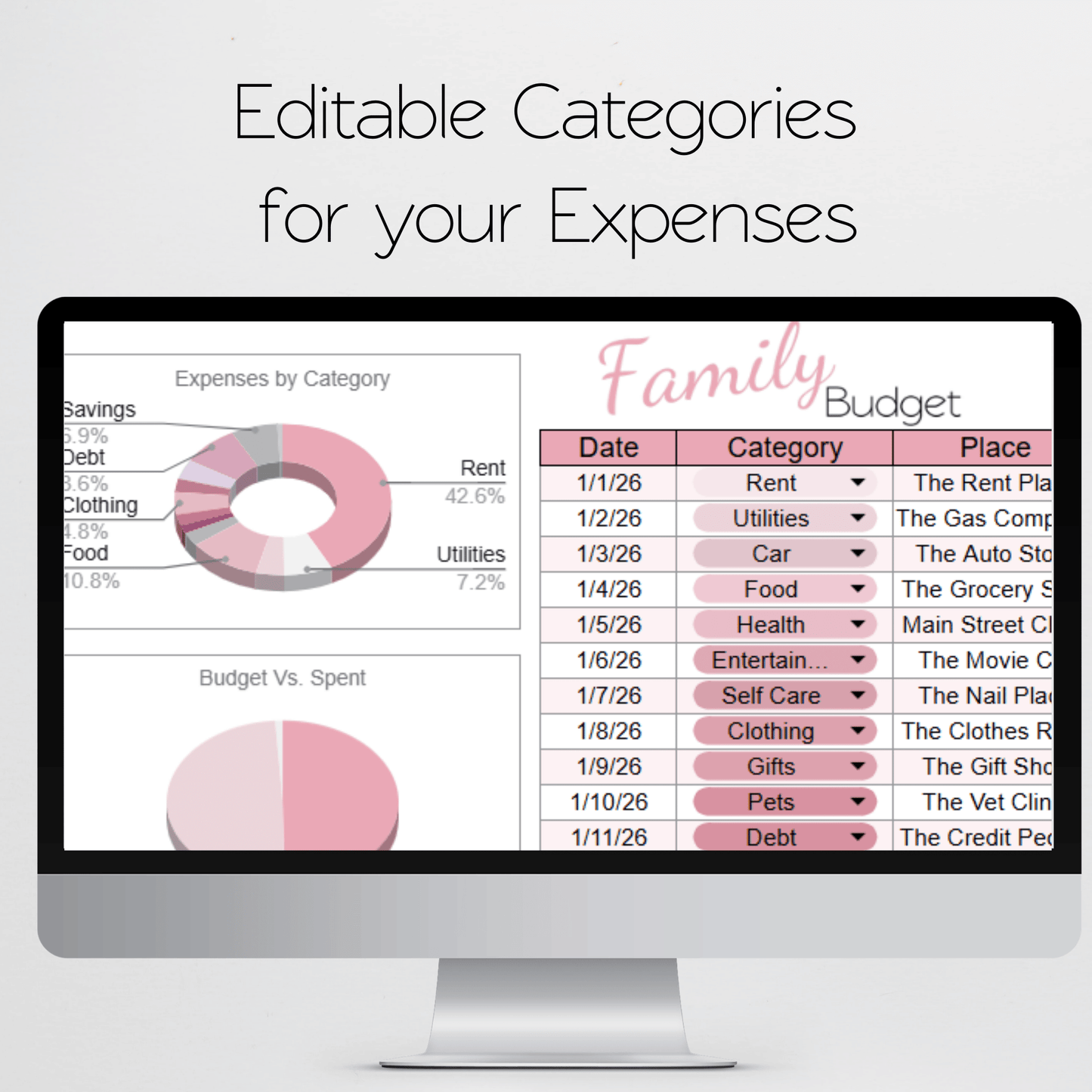Family Budget Template Google Sheets and Excel Spreadsheet