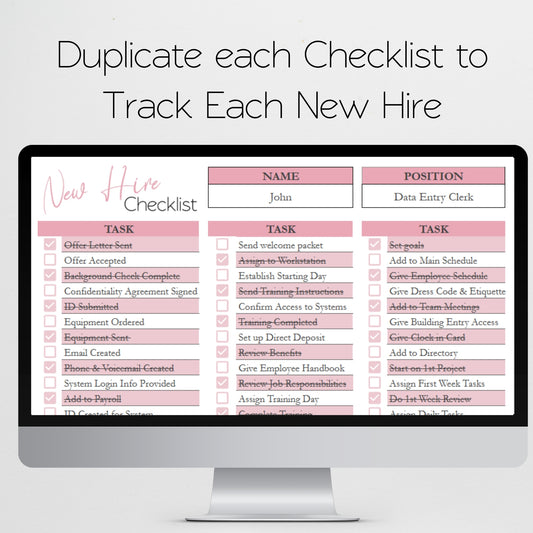 New Hire Checklist Template for Google Sheets and Excel Spreadsheet