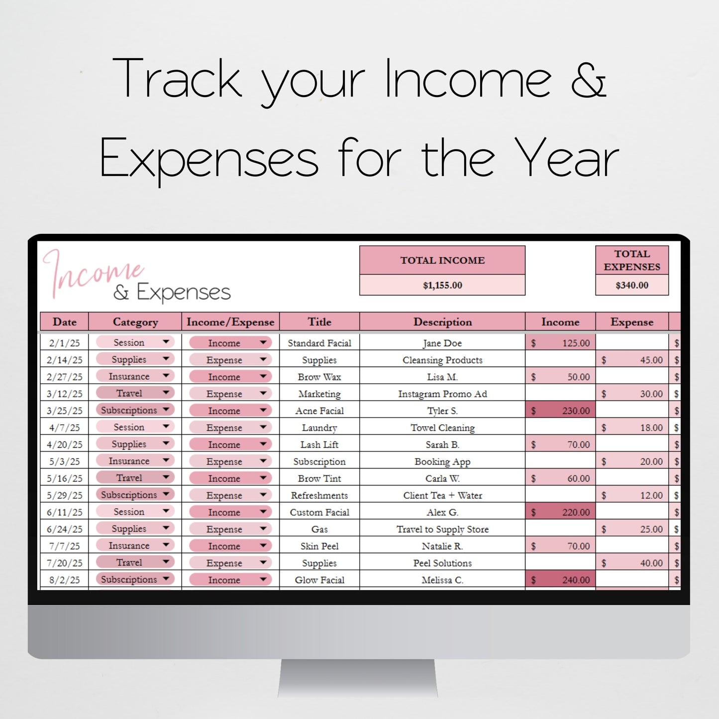 Nail Salon Business Template Bundle Google Sheet and Excel Spreadsheet