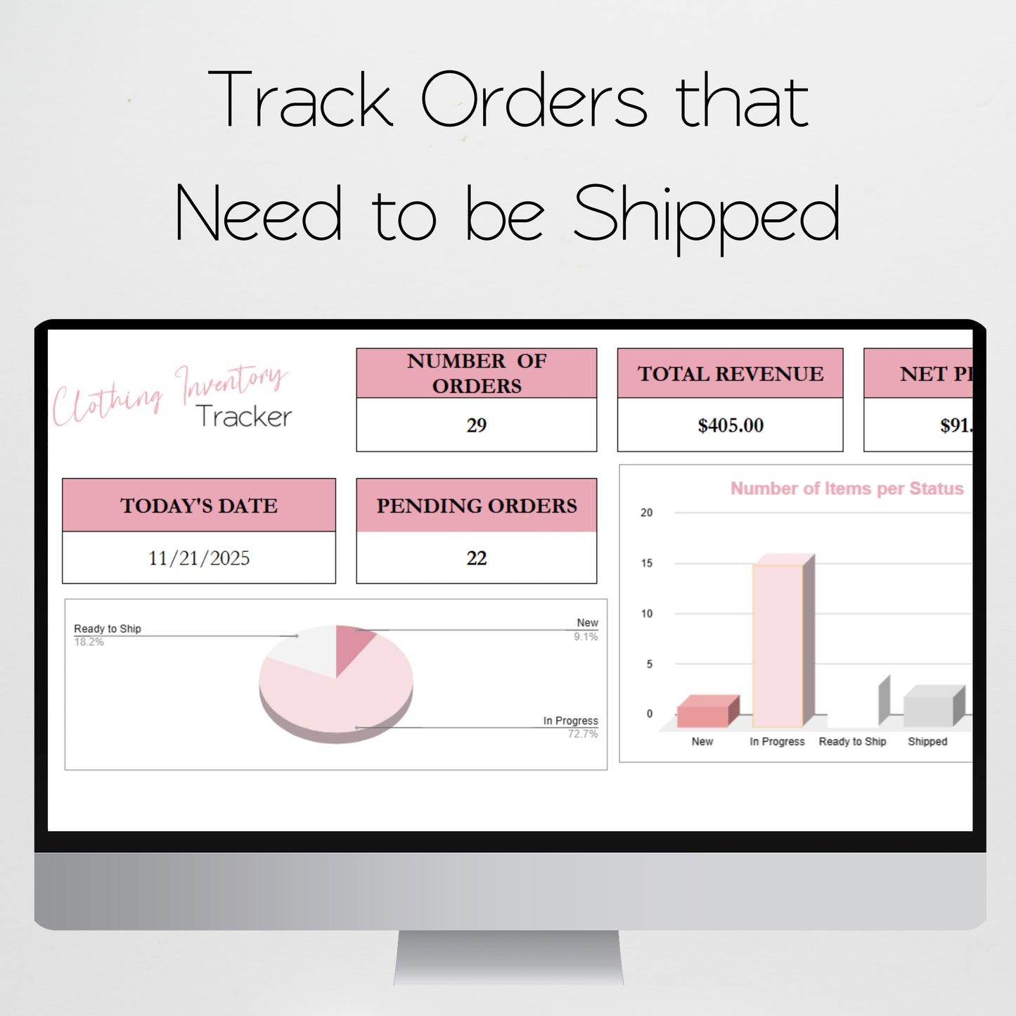 Clothing Inventory Tracker Google Sheet and Excel Spreadsheet