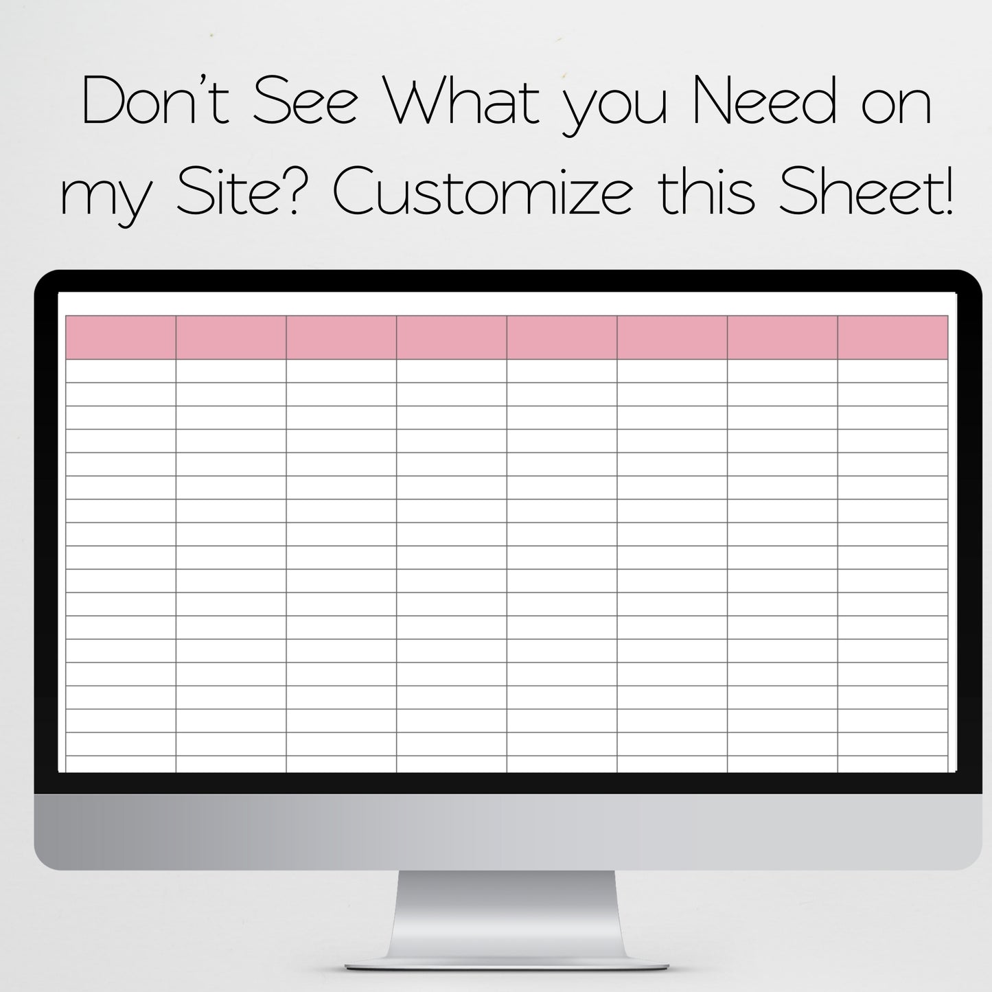 Blank Spreadsheet Template Google Sheets and Excel Spreadsheet - Easy to Customize for Your Information