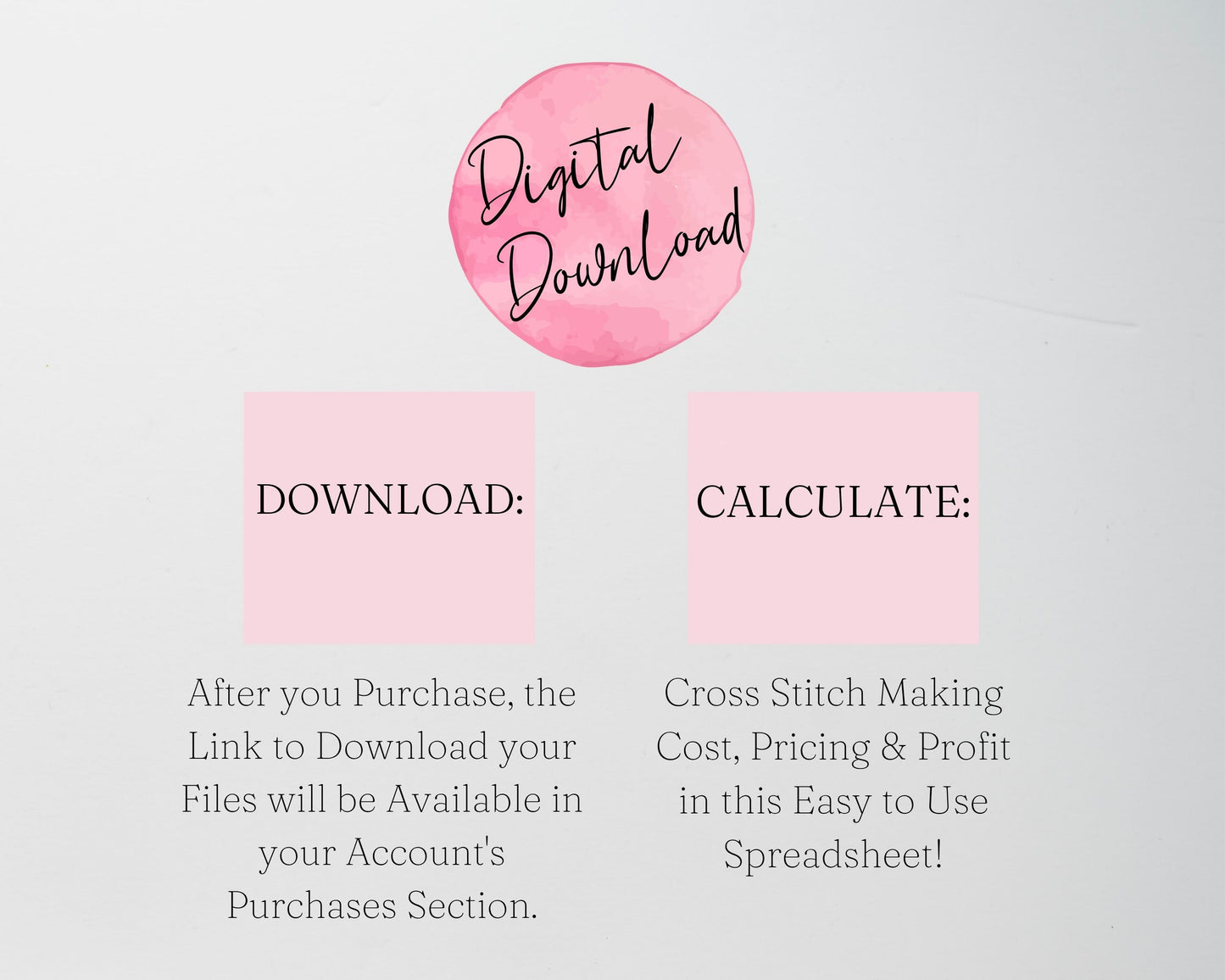 Cross Stitch Pricing Calculator Google Sheets and Excel | Handmade Cost Spreadsheet & Profit Margin Template
