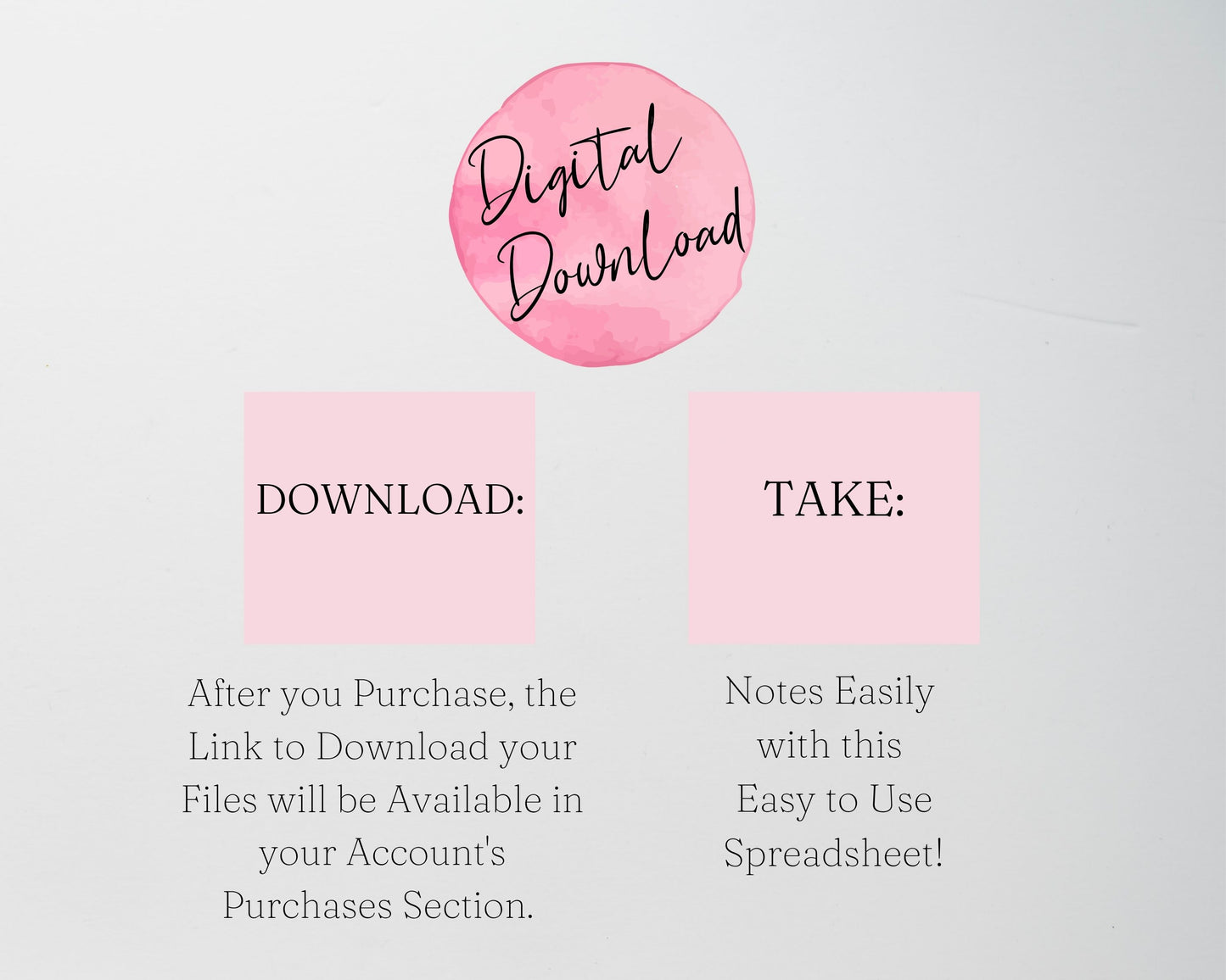 Note Taking Template – Google Sheets and Excel Spreadsheet –  Digital Journal for College Students & Meetings – Editable, Printable