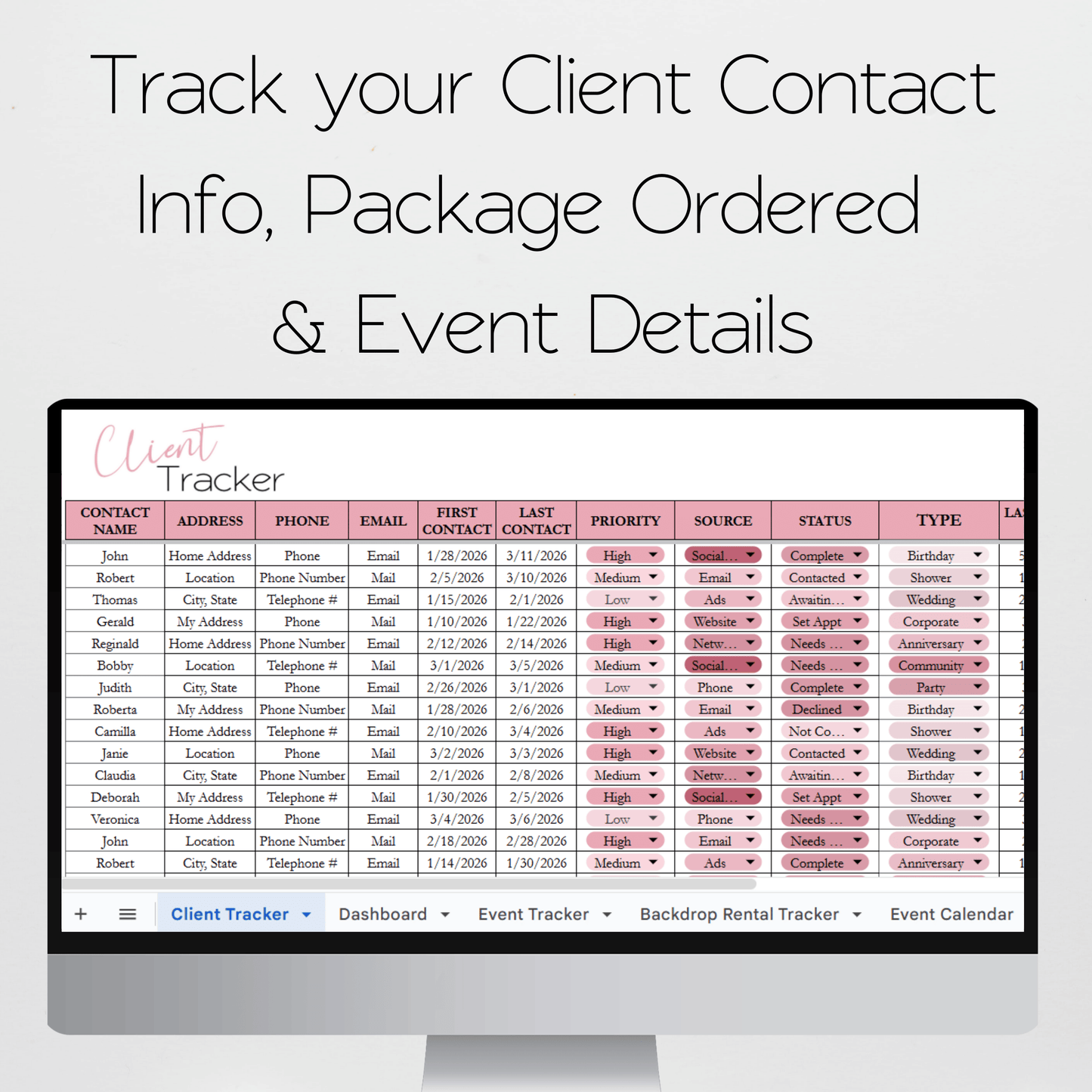 Photo Booth Business Planner Template Bundle Google Sheet and Excel Spreadsheet  - How to Organize and Manage your Business