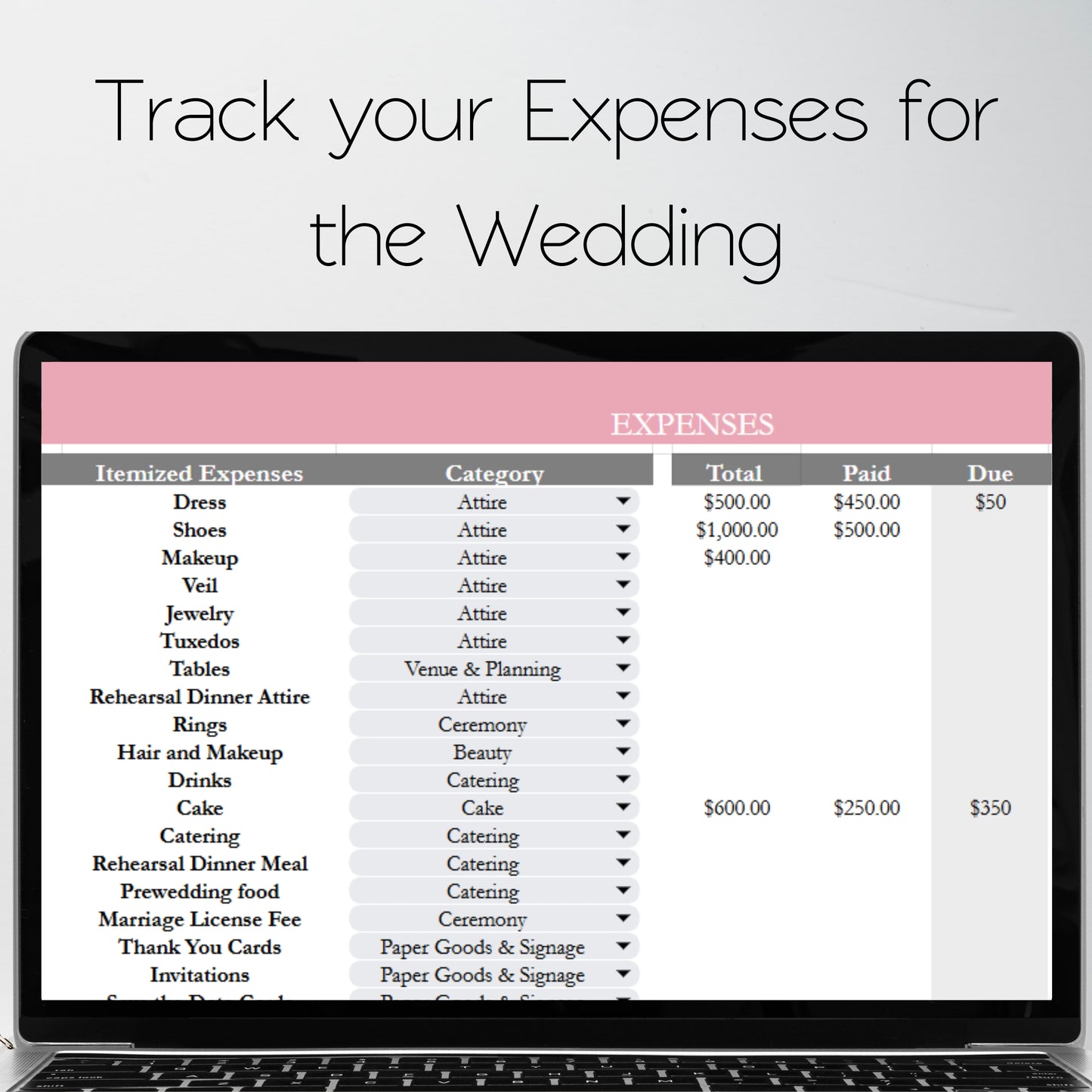 Wedding Planner Template Google Sheets Excel Spreadsheet
