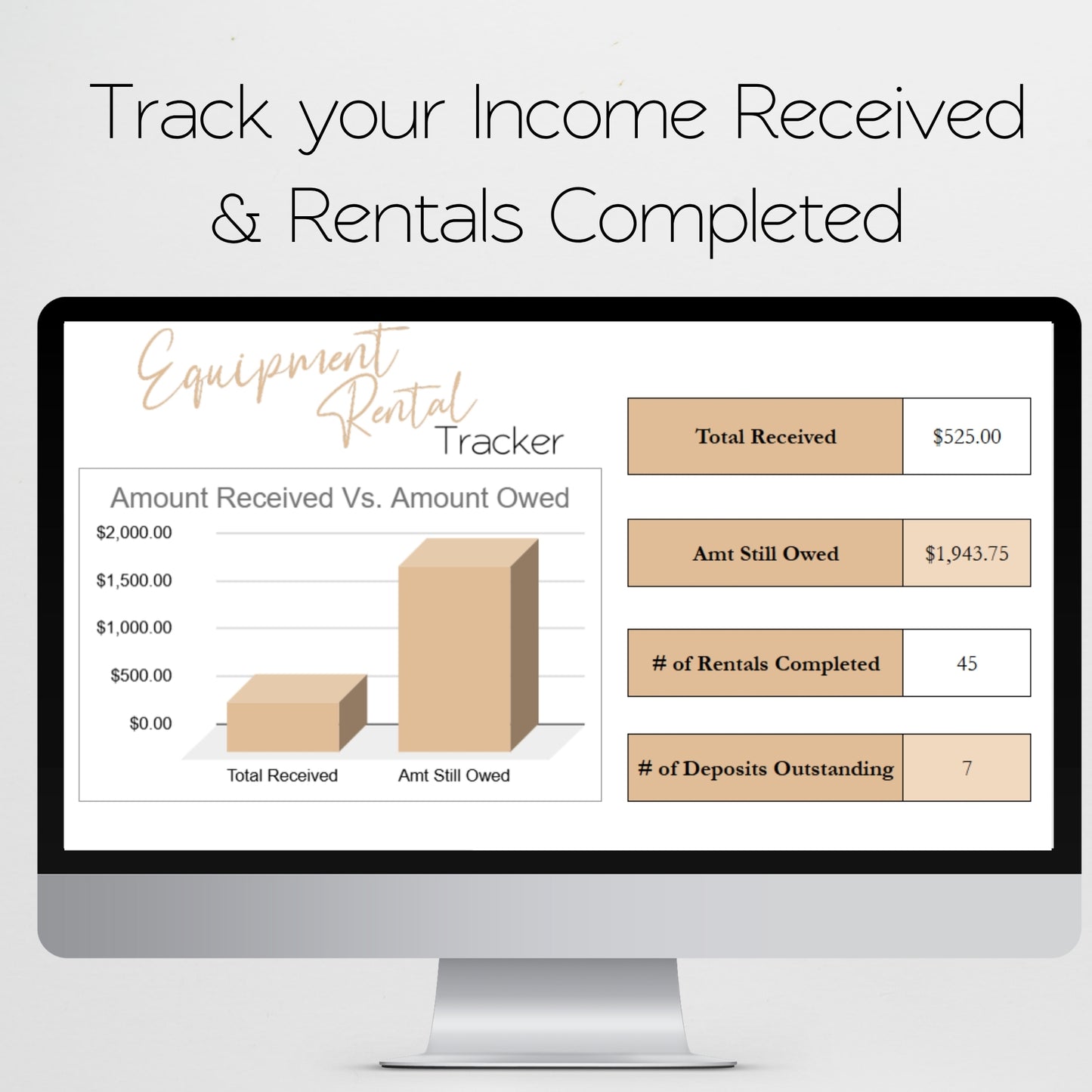 Equipment Rental Tracker Template Google Sheets and Excel Spreadsheet