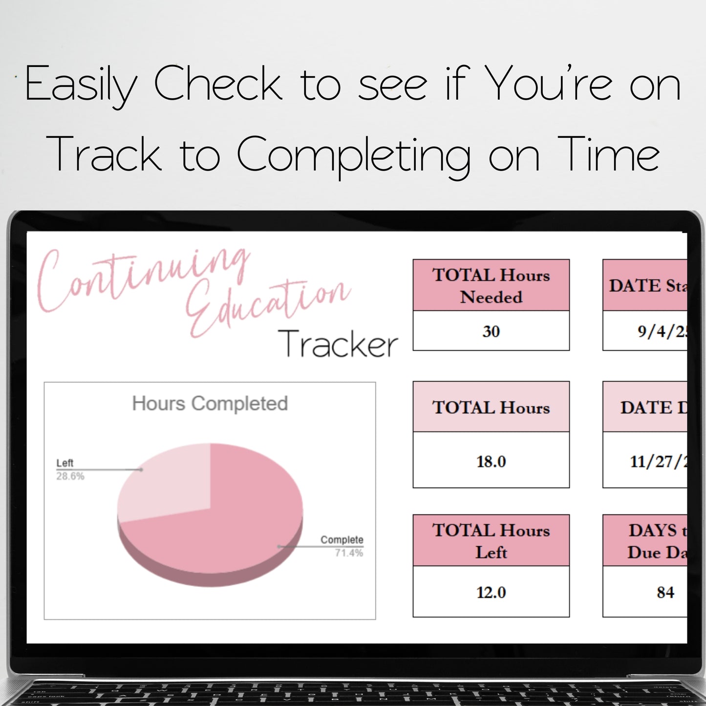 Continuing Education Tracker Template Excel Spreadsheet and Google Sheets