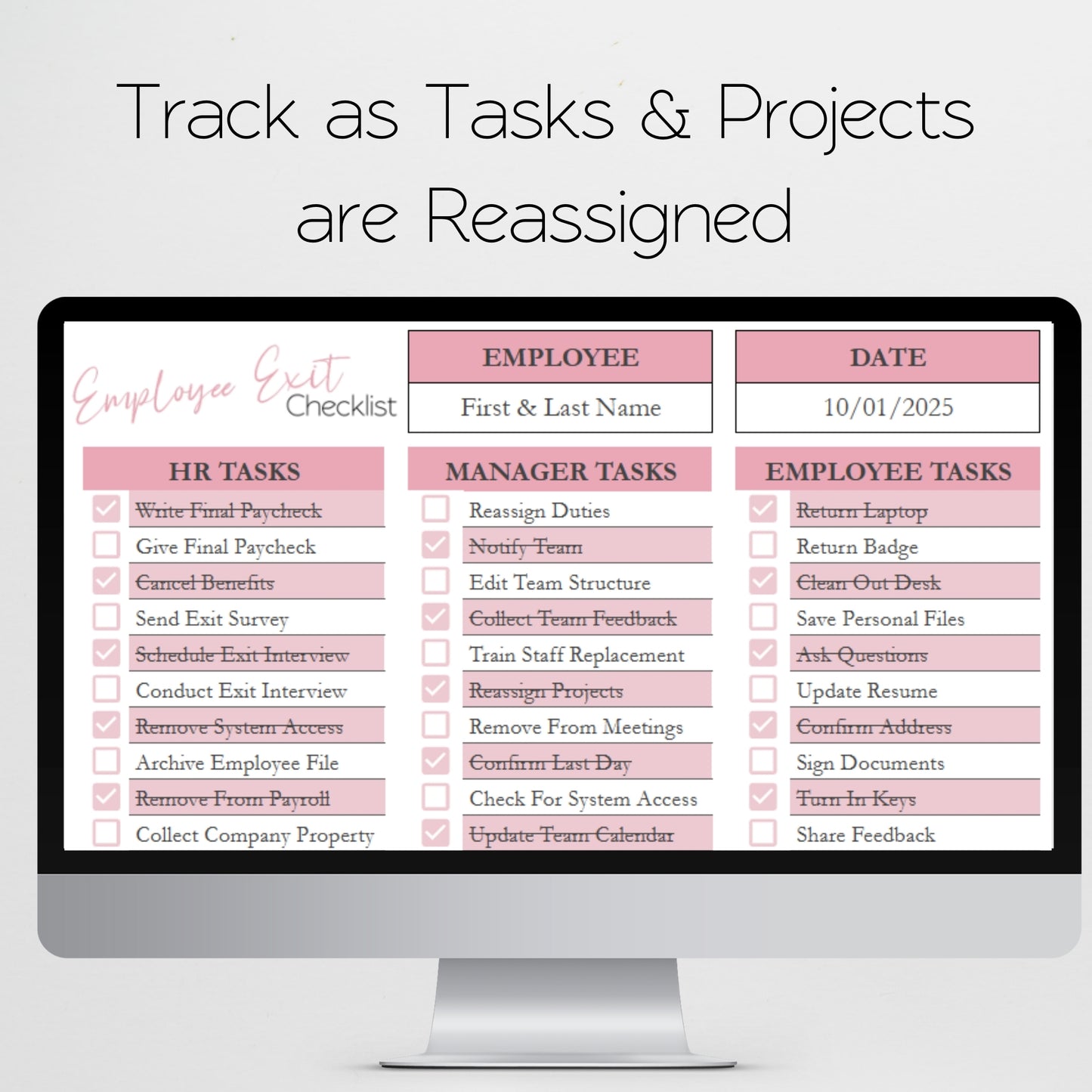 Employee Exit Checklist Template Google Sheets and Excel Spreadsheet