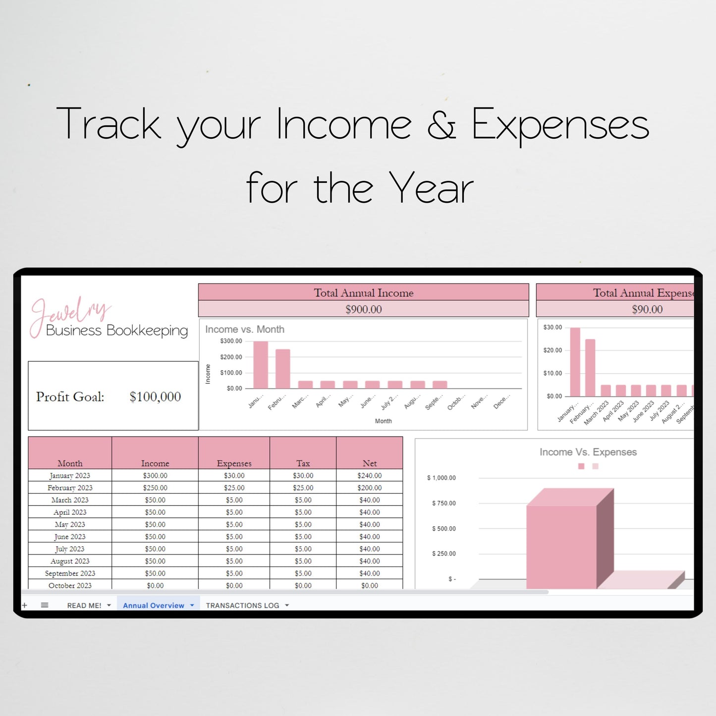 Jewelry Business Bookkeeping Spreadsheet Google Sheets