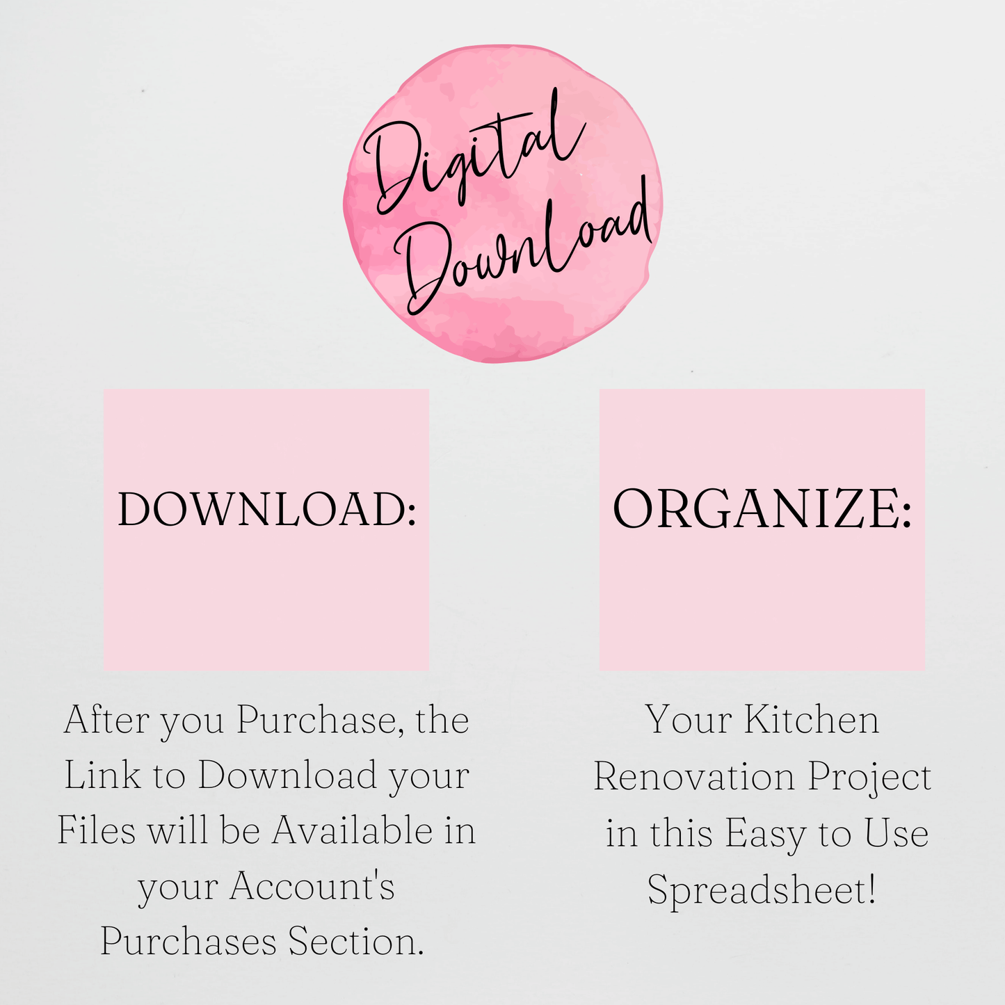 Kitchen Renovation Planner Google Sheets and Excel Spreadsheet