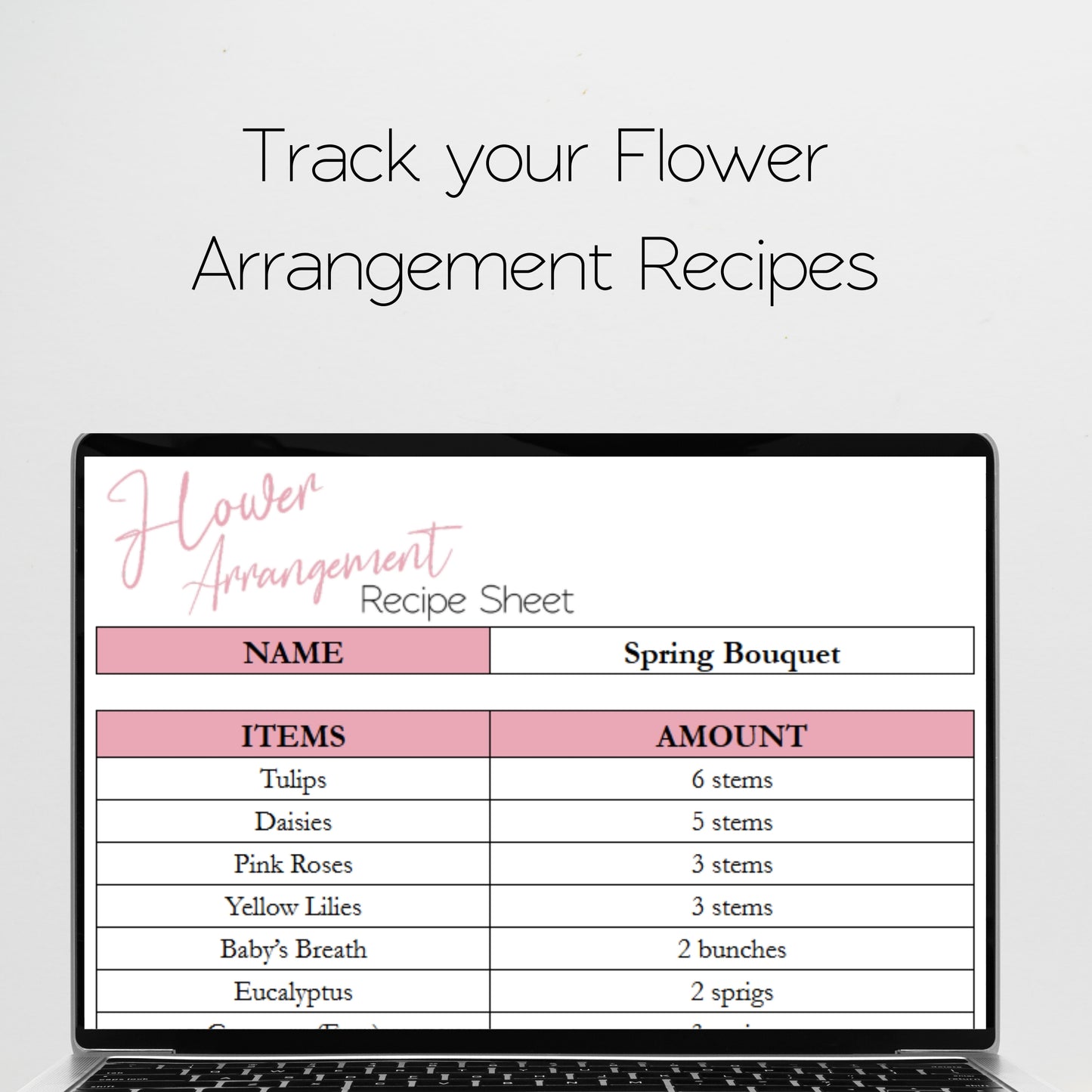 Florist Business Planner Template Bundle Google Sheet and Excel Spreadsheet