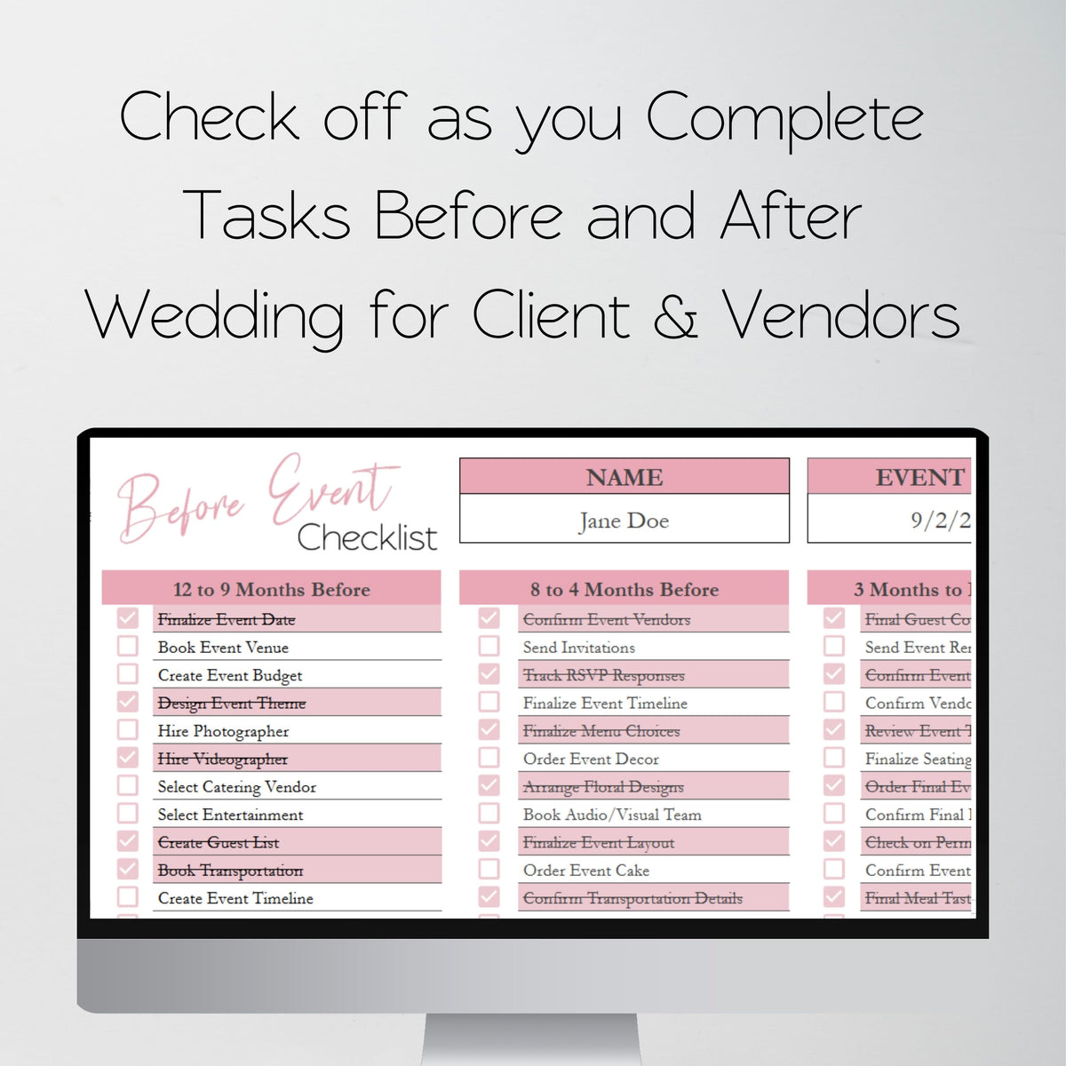 Wedding Planner Business Template Bundle | Client Wedding Organizer & Business Tracker Google Sheets & Excel Spreadsheet for Coordinators & Event Planners