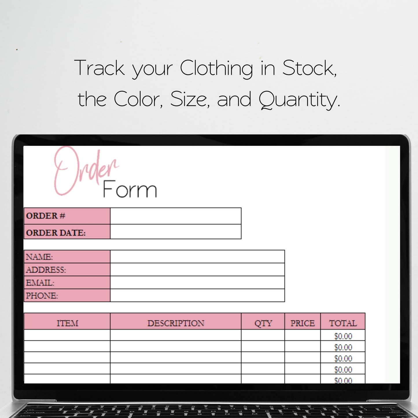 Clothing Business Excel Template, Clothing Business Bundle Google Sheets