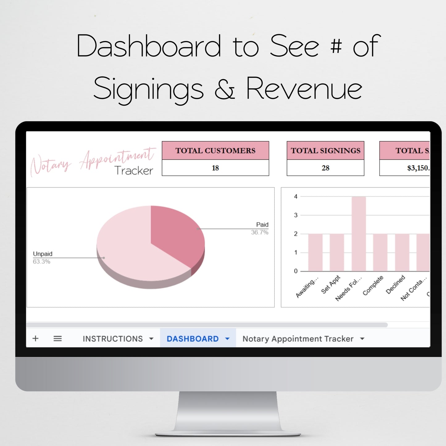 Notary Appointment Tracker Template for Google Sheets and Excel Spreadsheet